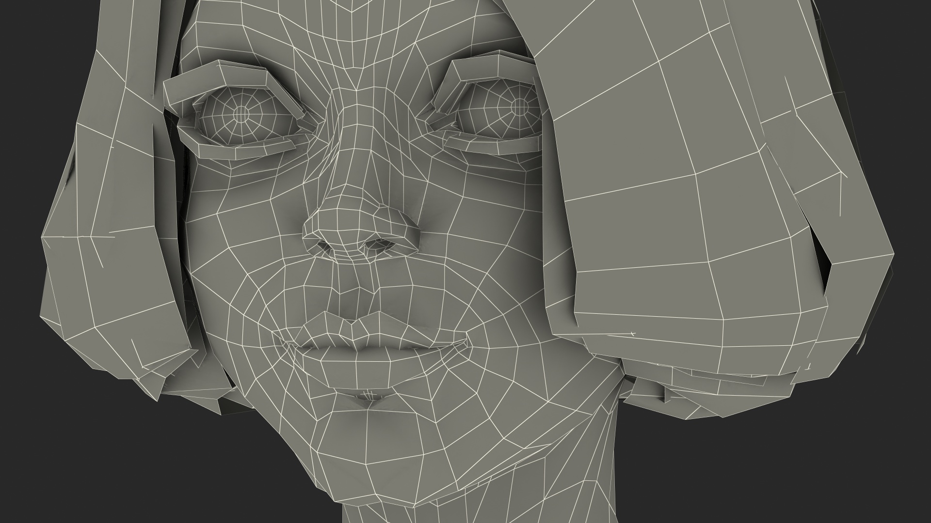 3D Cartoon Young Girl Head model