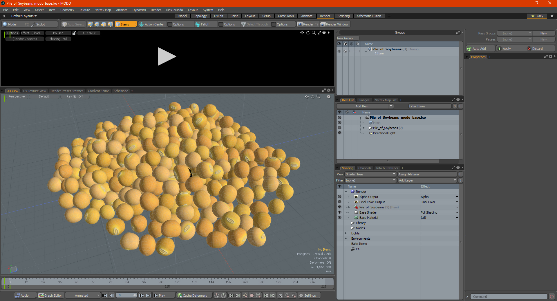 3D Pile of Soybeans
