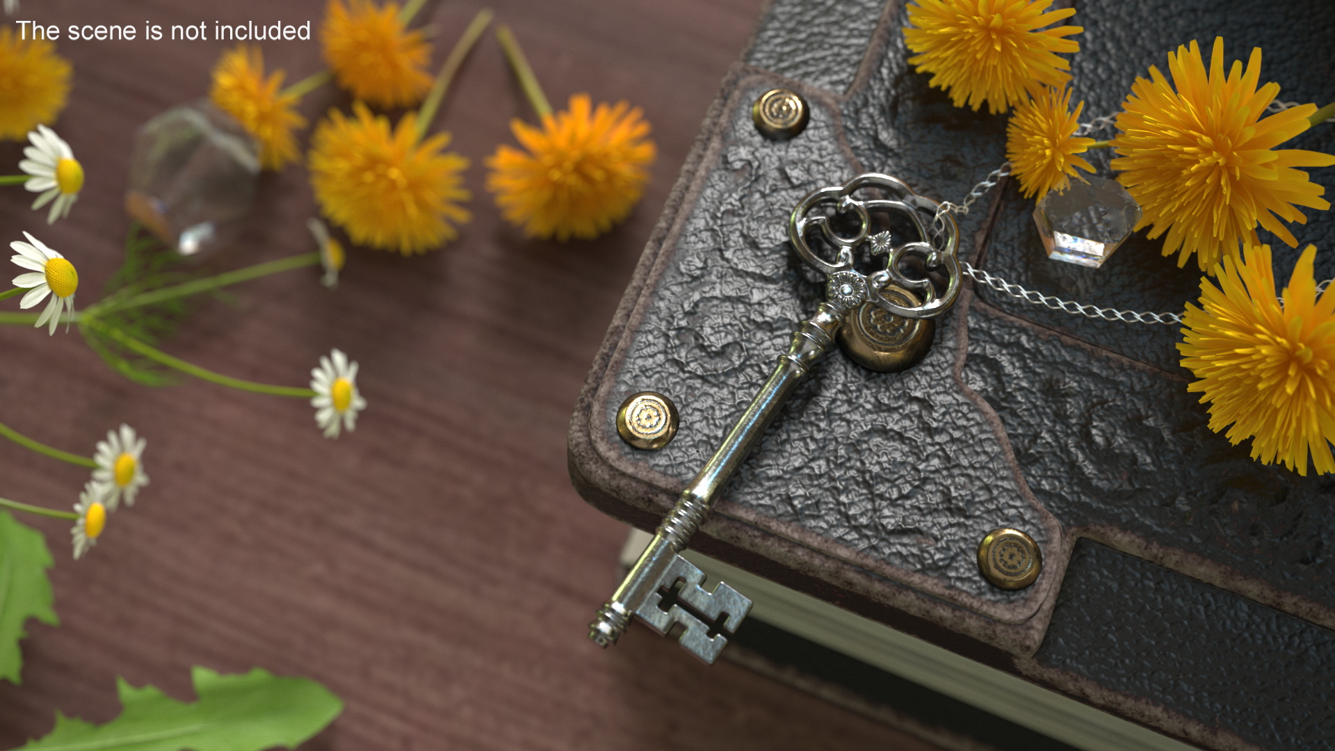 Antique Ornate Skeleton Key Silver for 3D Print 3D