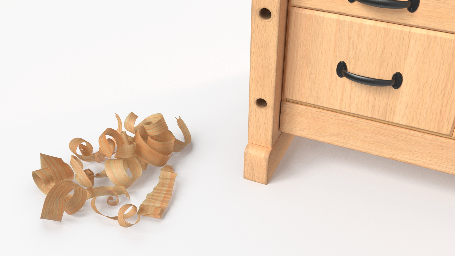 3D Aspen Workbench with Tools and Sawdust model