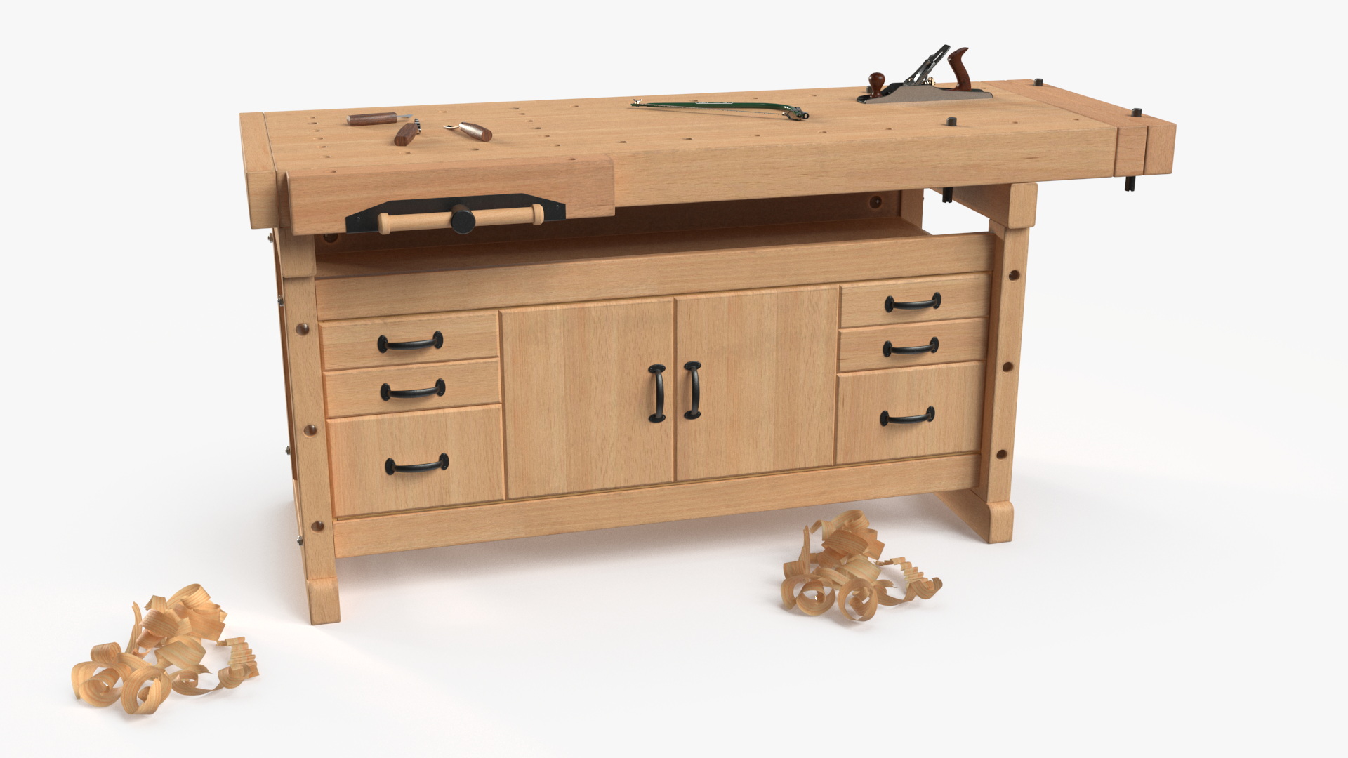 3D Aspen Workbench with Tools and Sawdust model