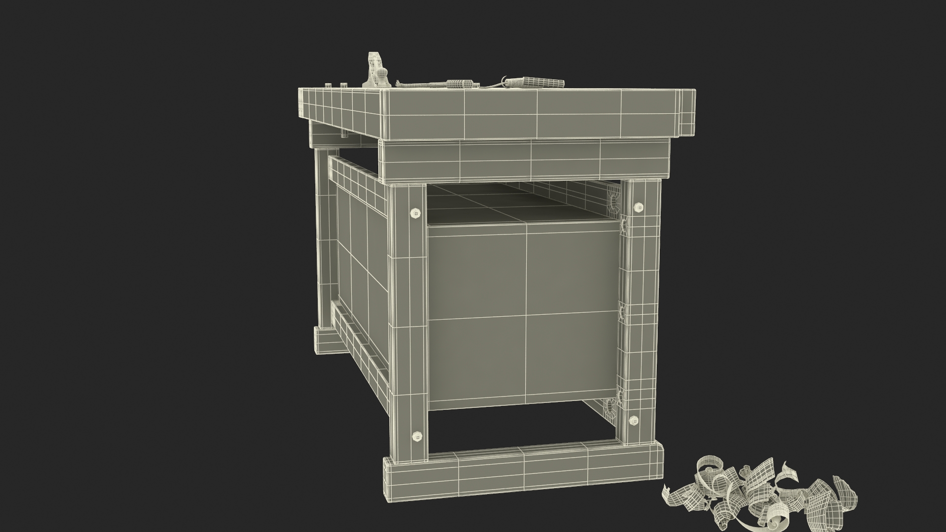 3D Aspen Workbench with Tools and Sawdust model