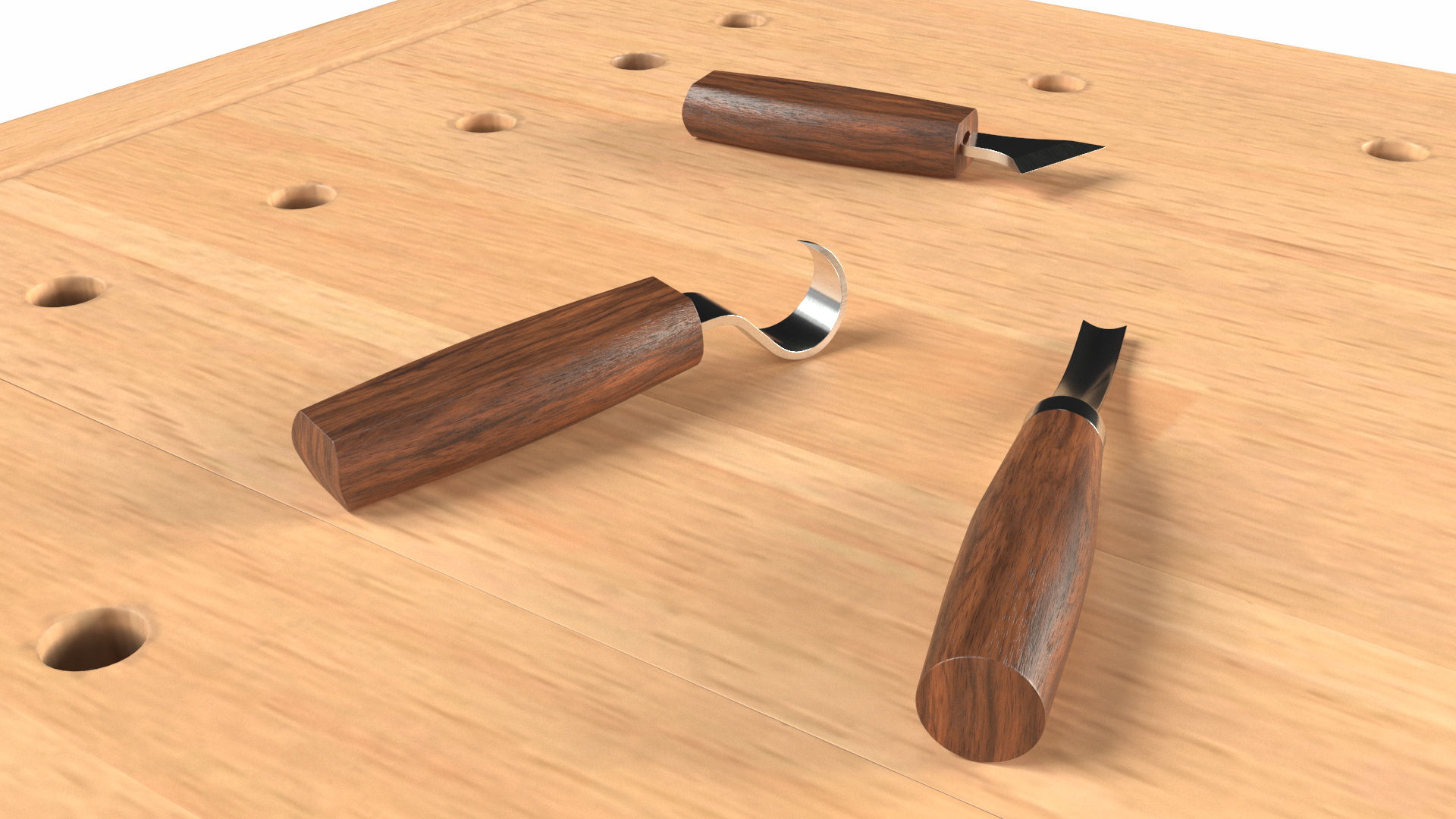 3D Aspen Workbench with Tools and Sawdust model