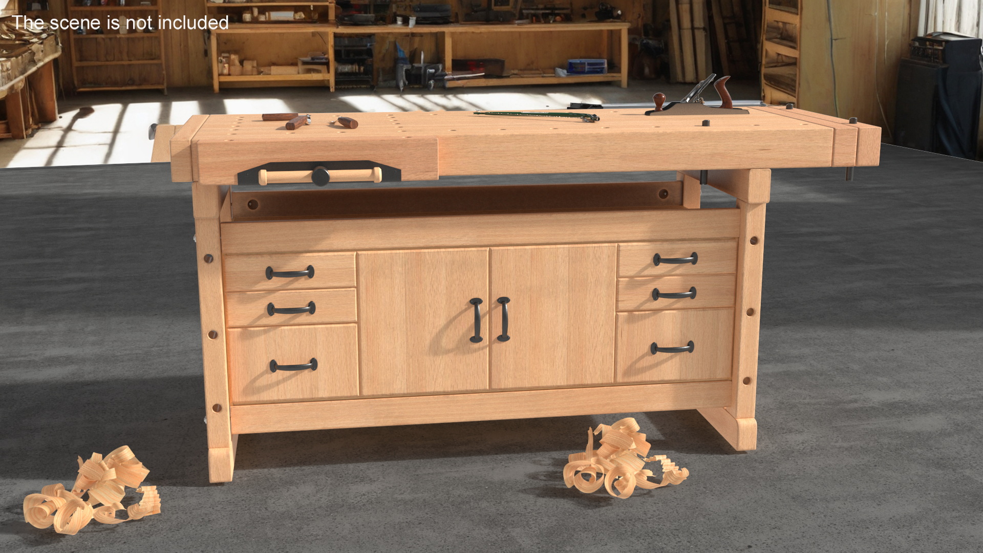 3D Aspen Workbench with Tools and Sawdust model