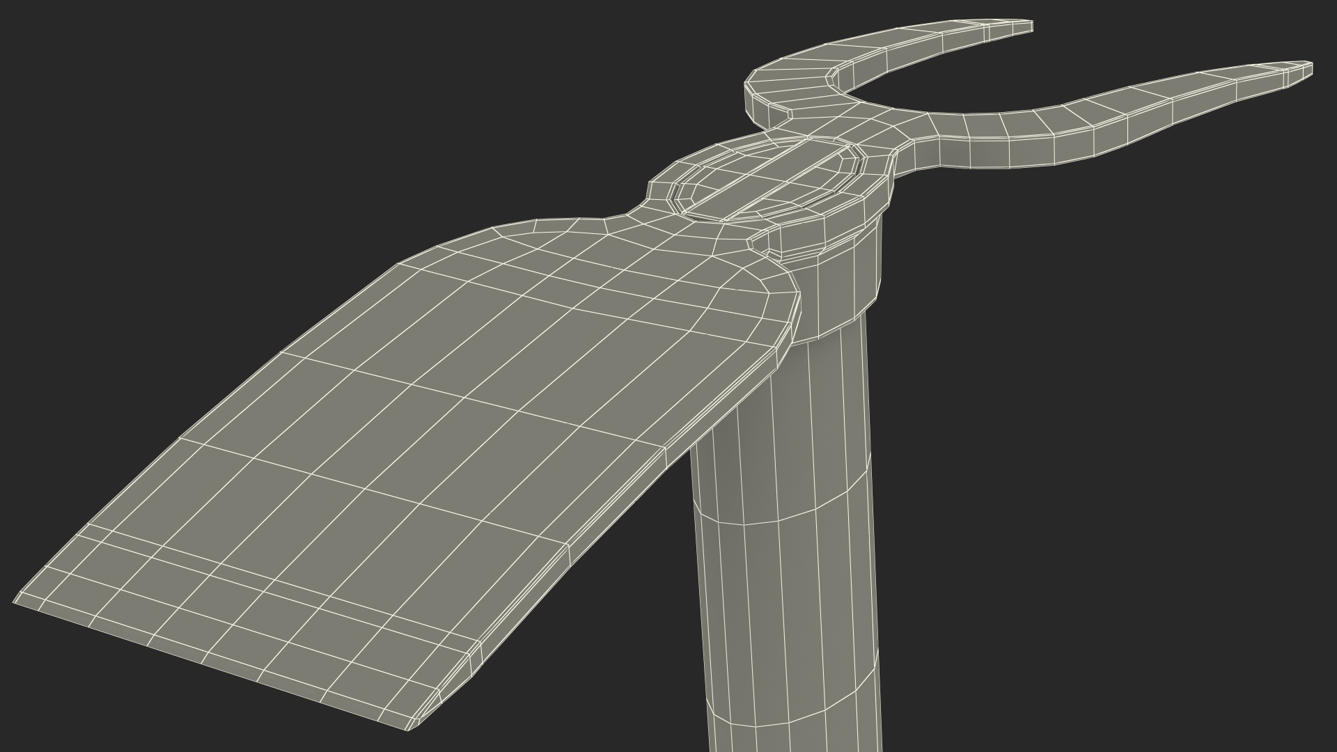 Cultivating Hoe on Wooden Handle 3D
