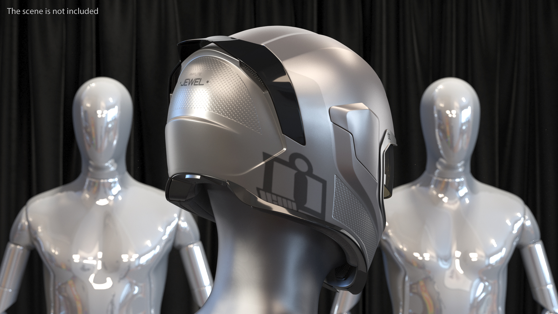 3D Bike Racing Helmet Grey model