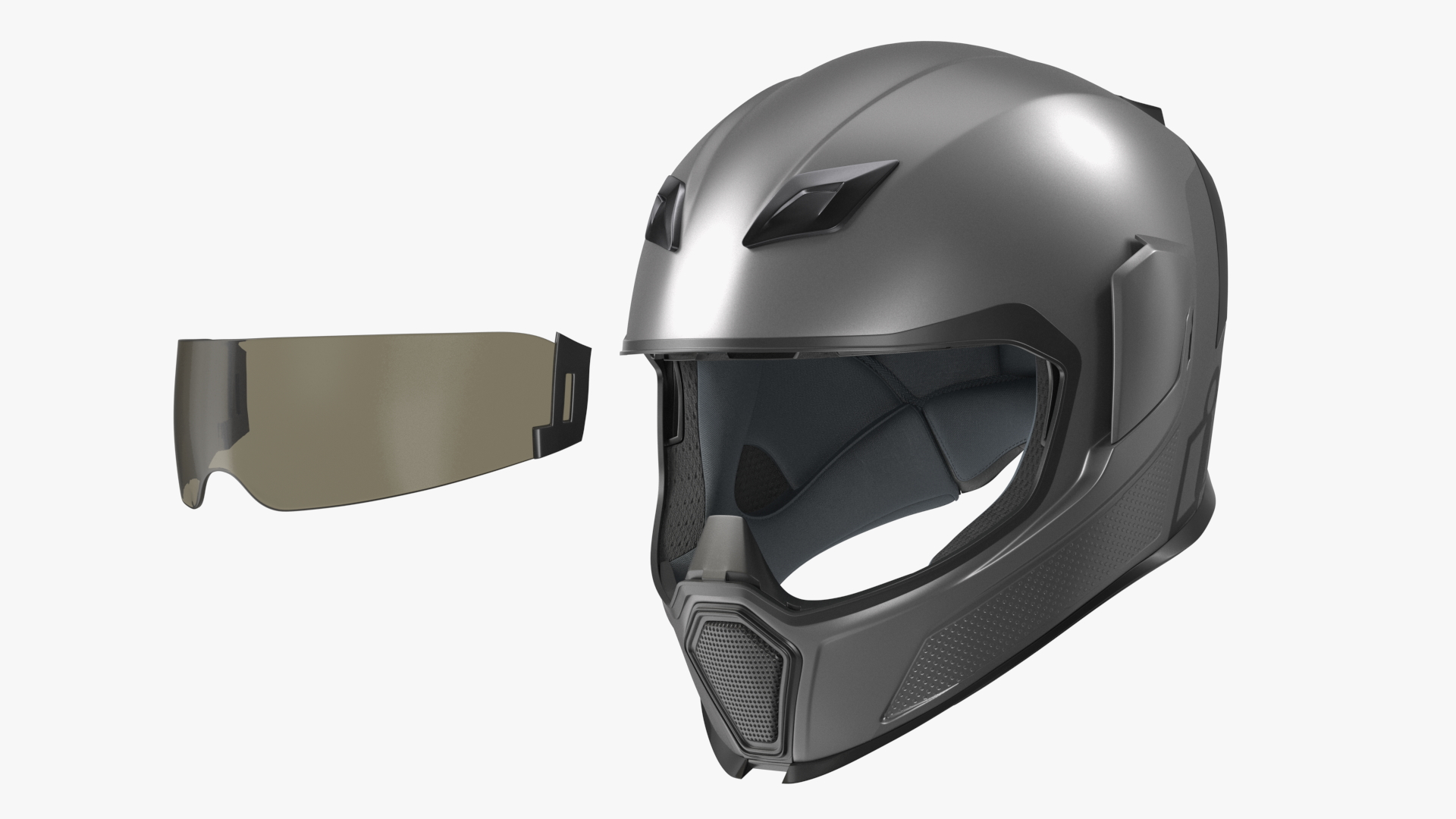 3D Bike Racing Helmet Grey model