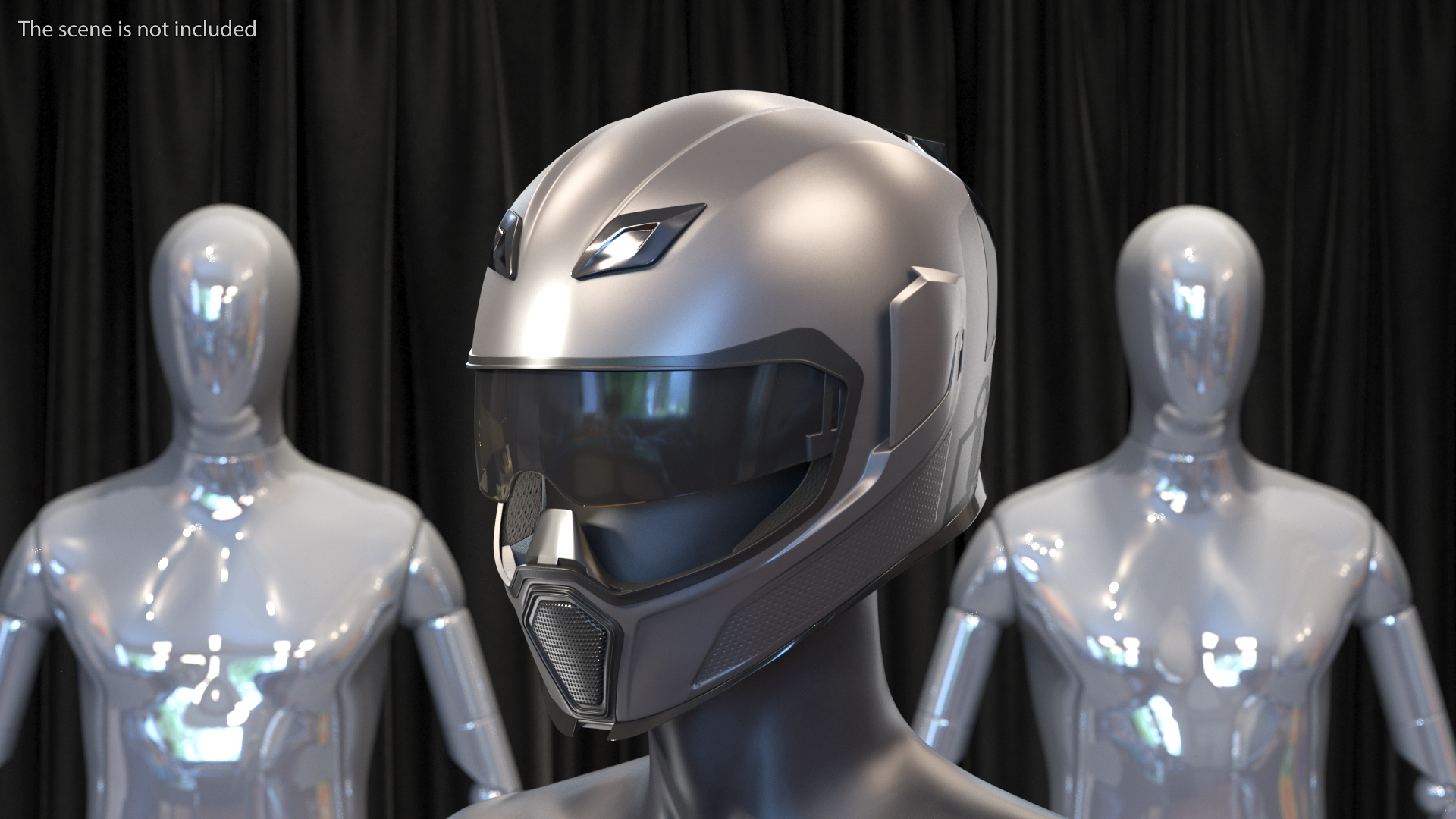 3D Bike Racing Helmet Grey model