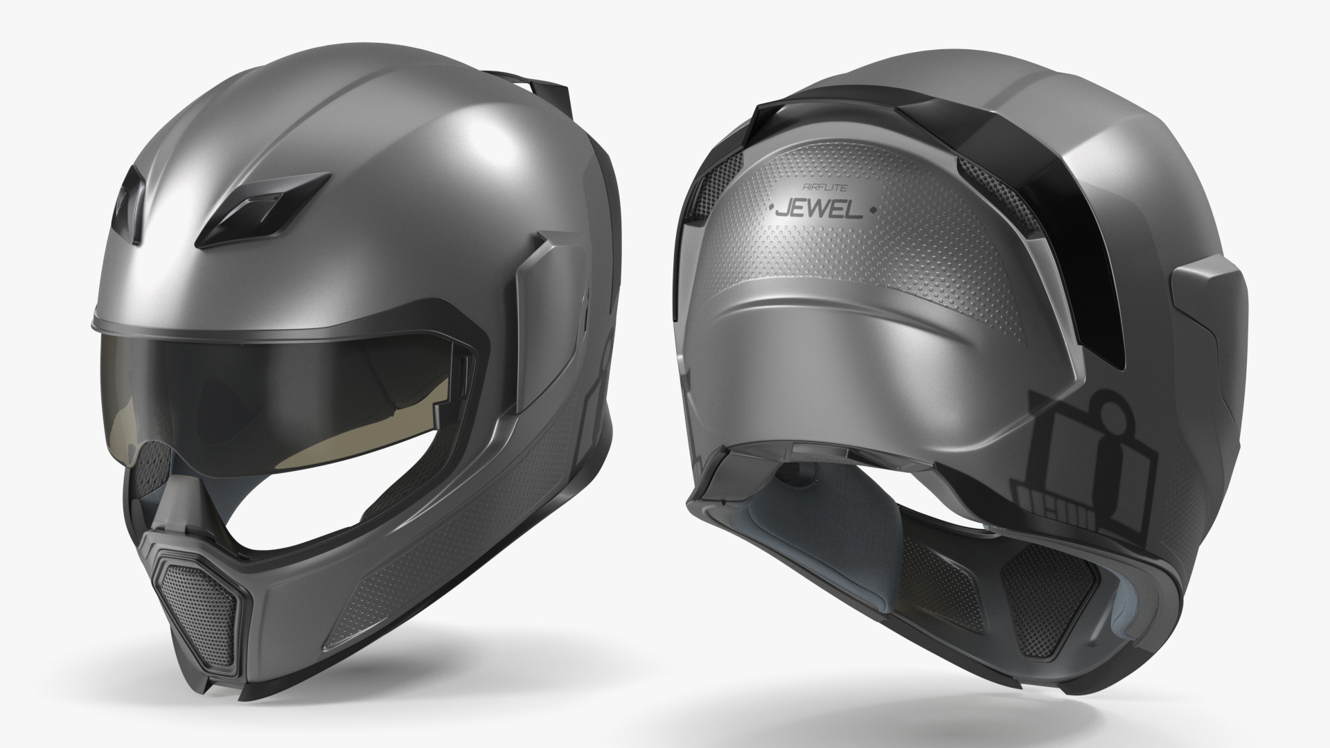 3D Bike Racing Helmet Grey model