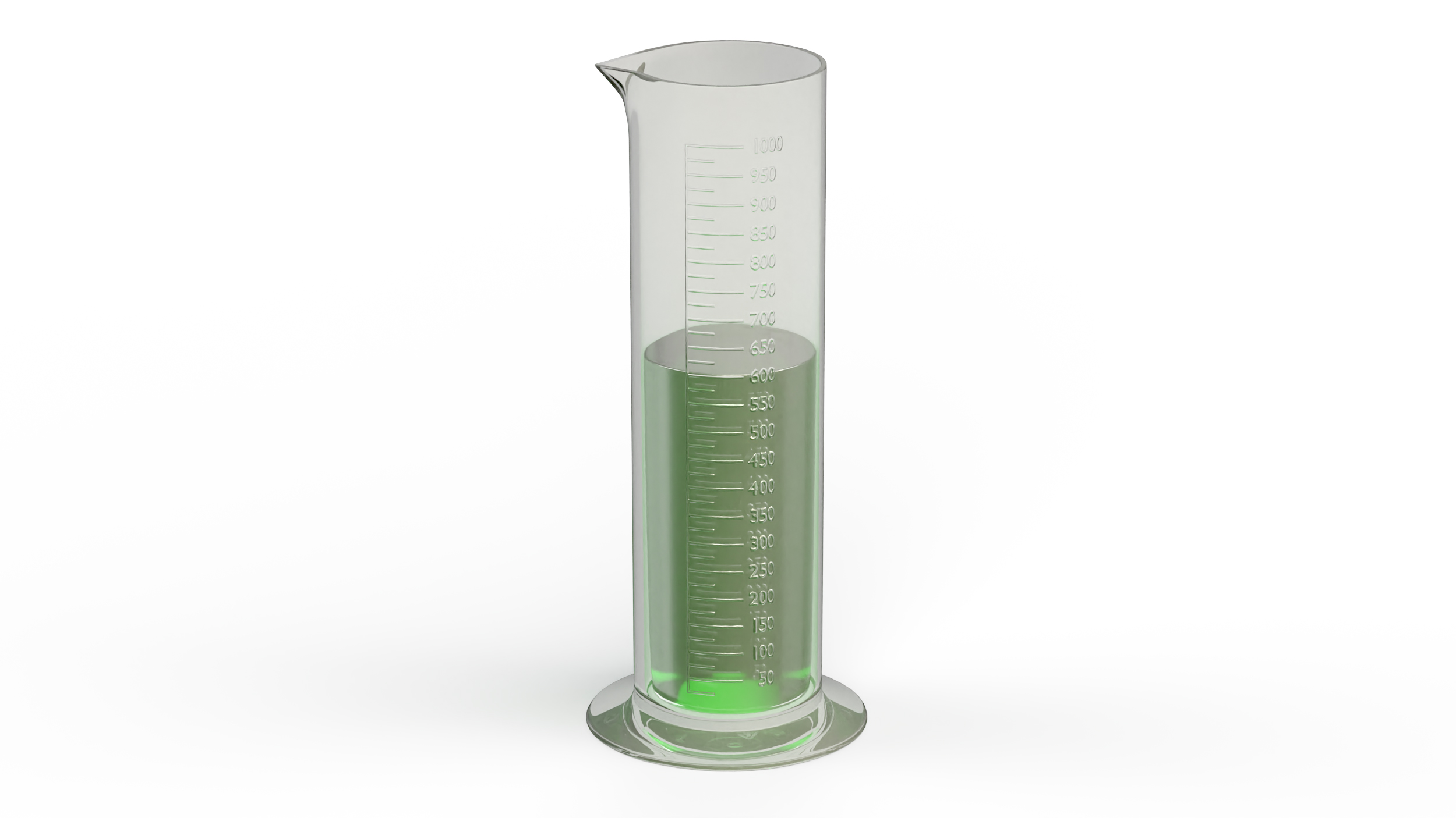 3D Cylinder Laboratory Flask with Green Liquor model