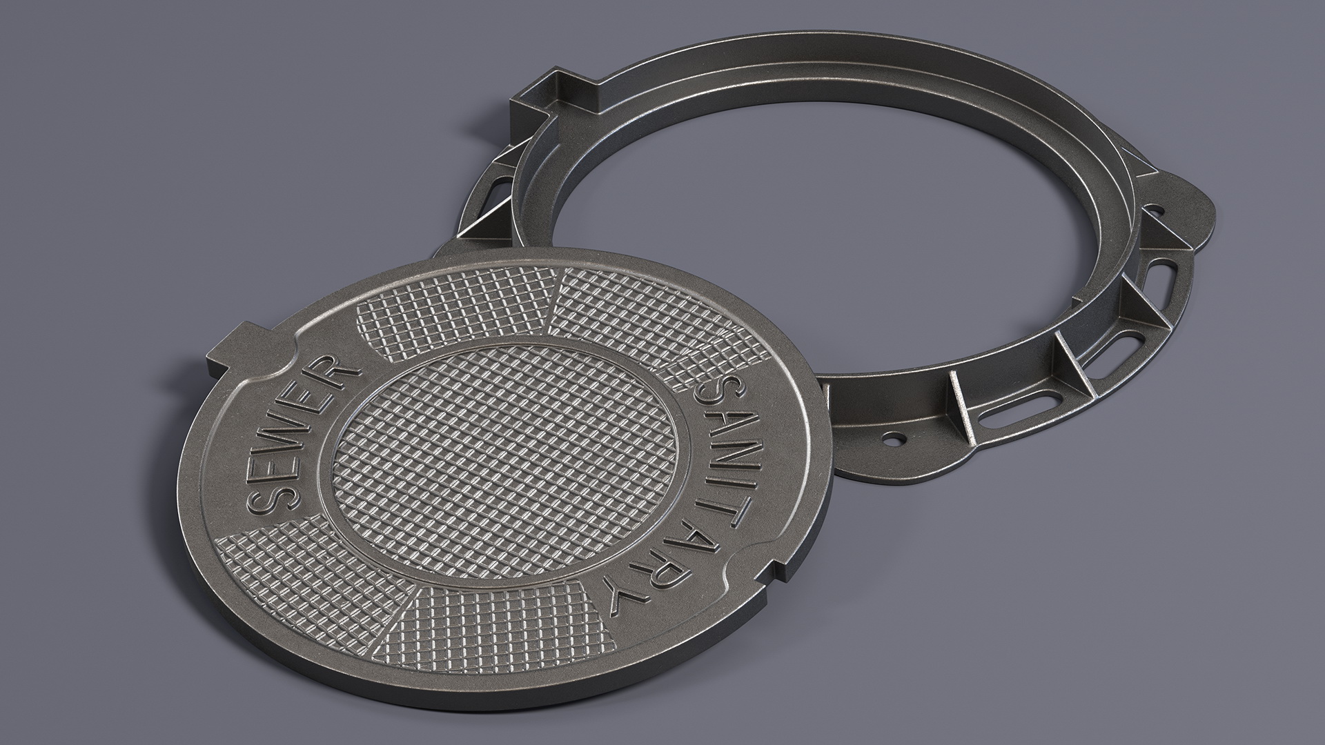 Iron Manhole Cover New 3D