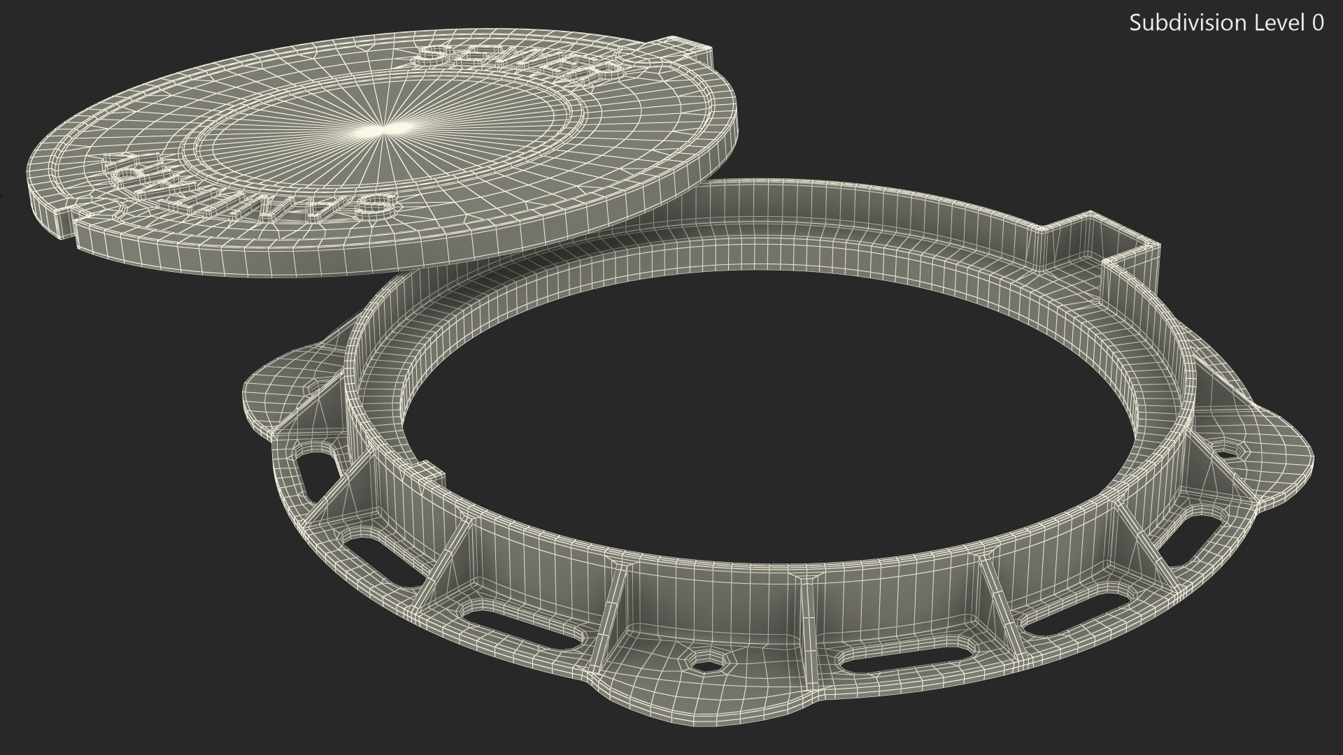 Iron Manhole Cover New 3D