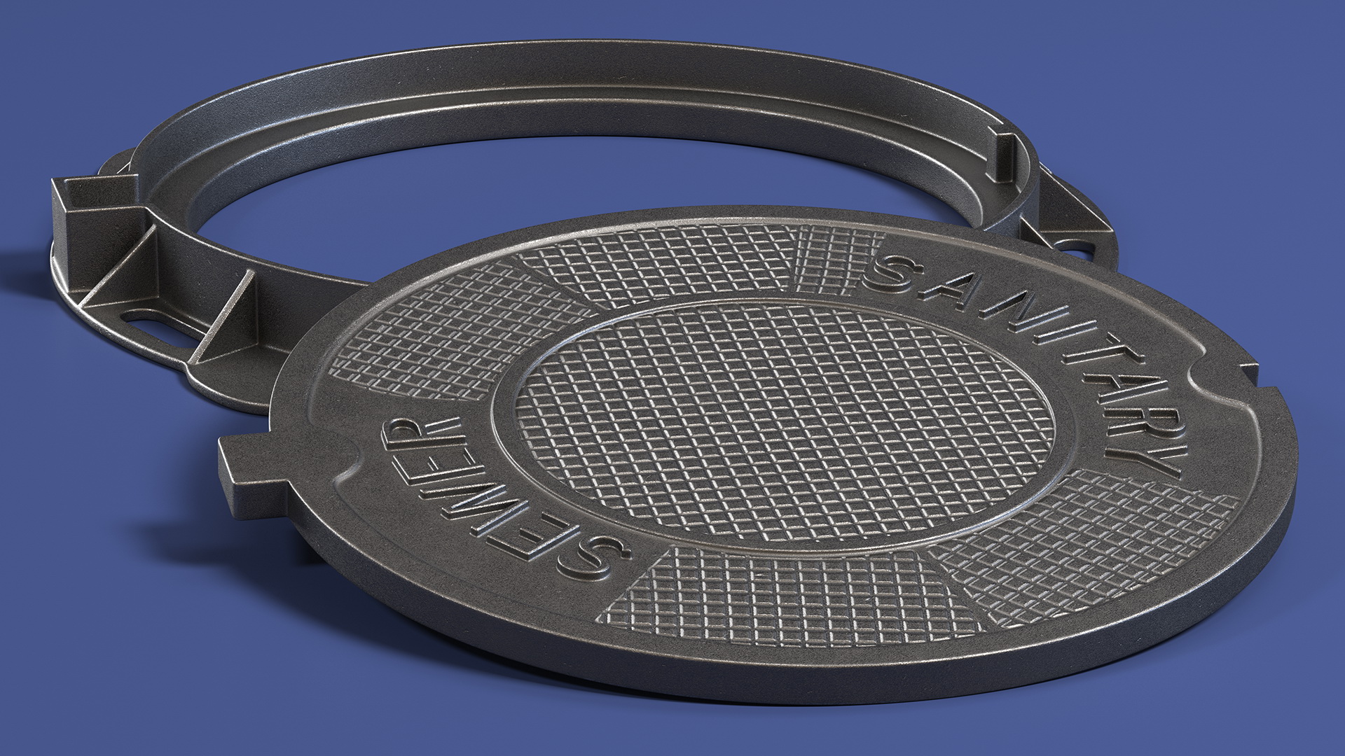 Iron Manhole Cover New 3D