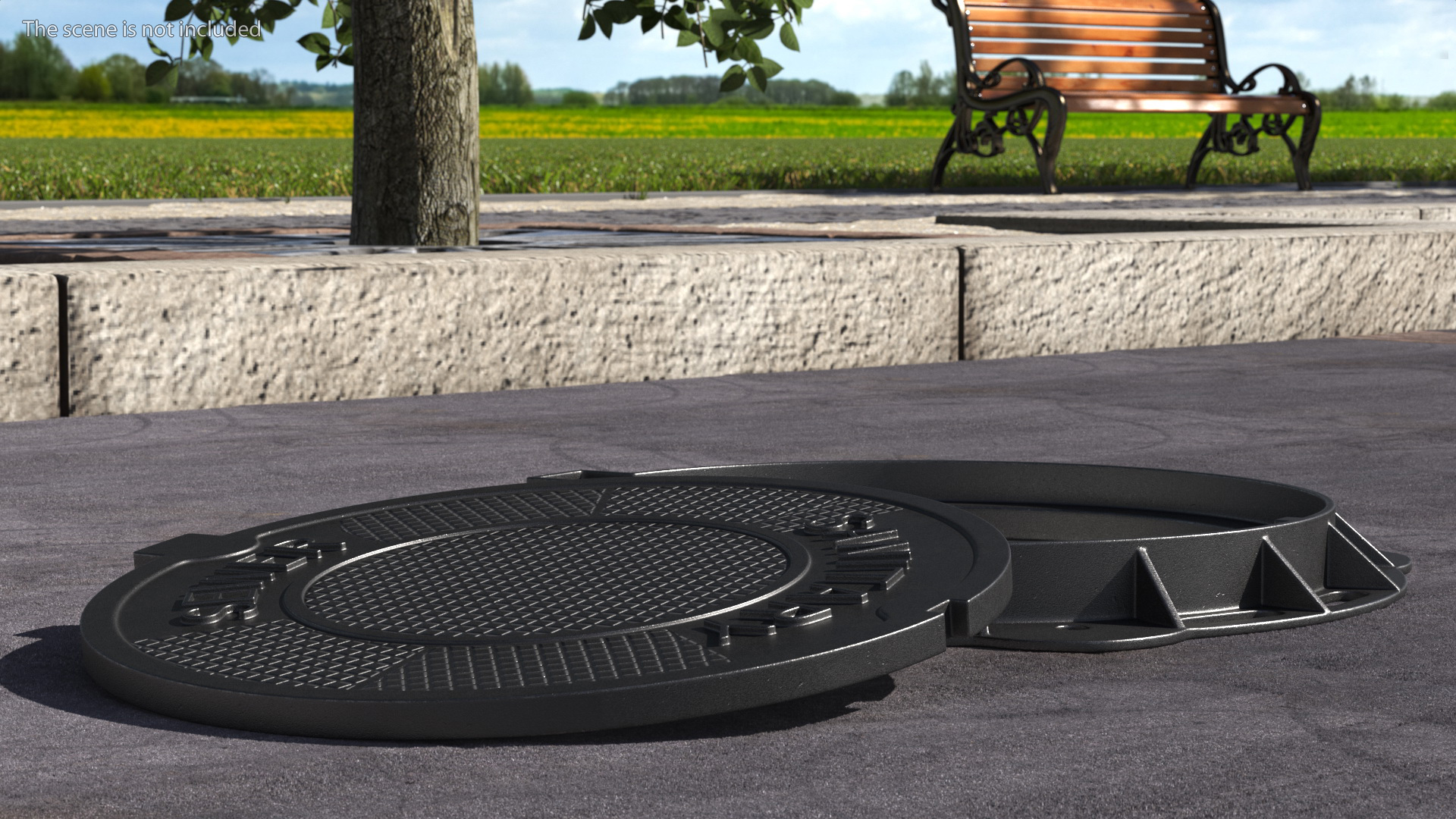 Iron Manhole Cover New 3D