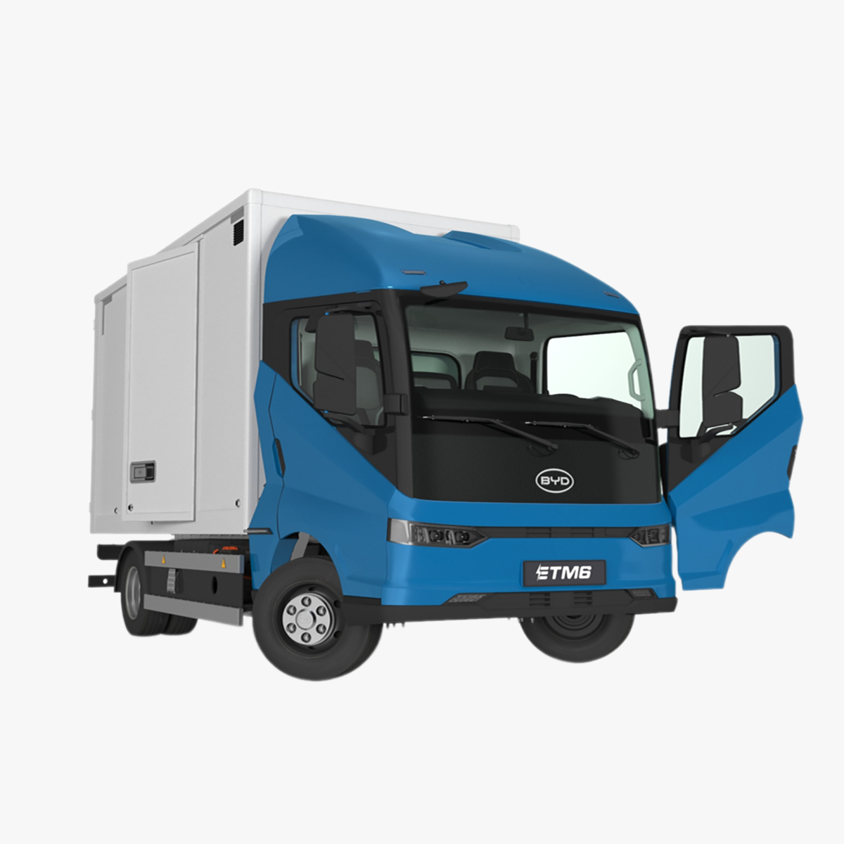 3D model Truck BYD ETM6 Blue Rigged for Cinema 4D