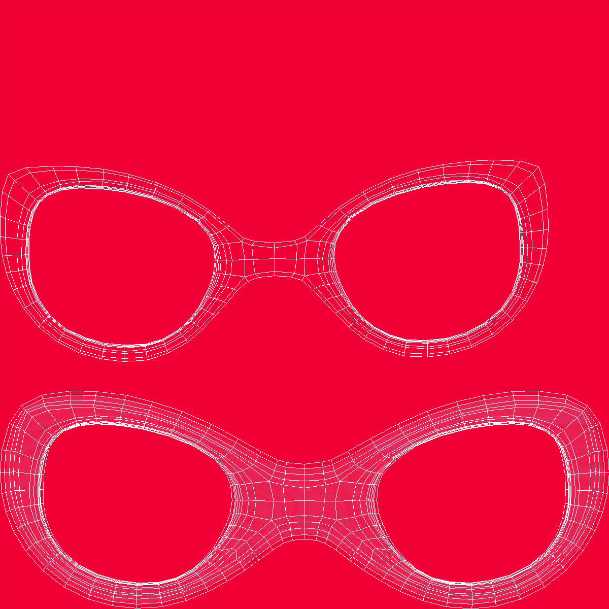 Red Cat Eye Sunglasses 3D
