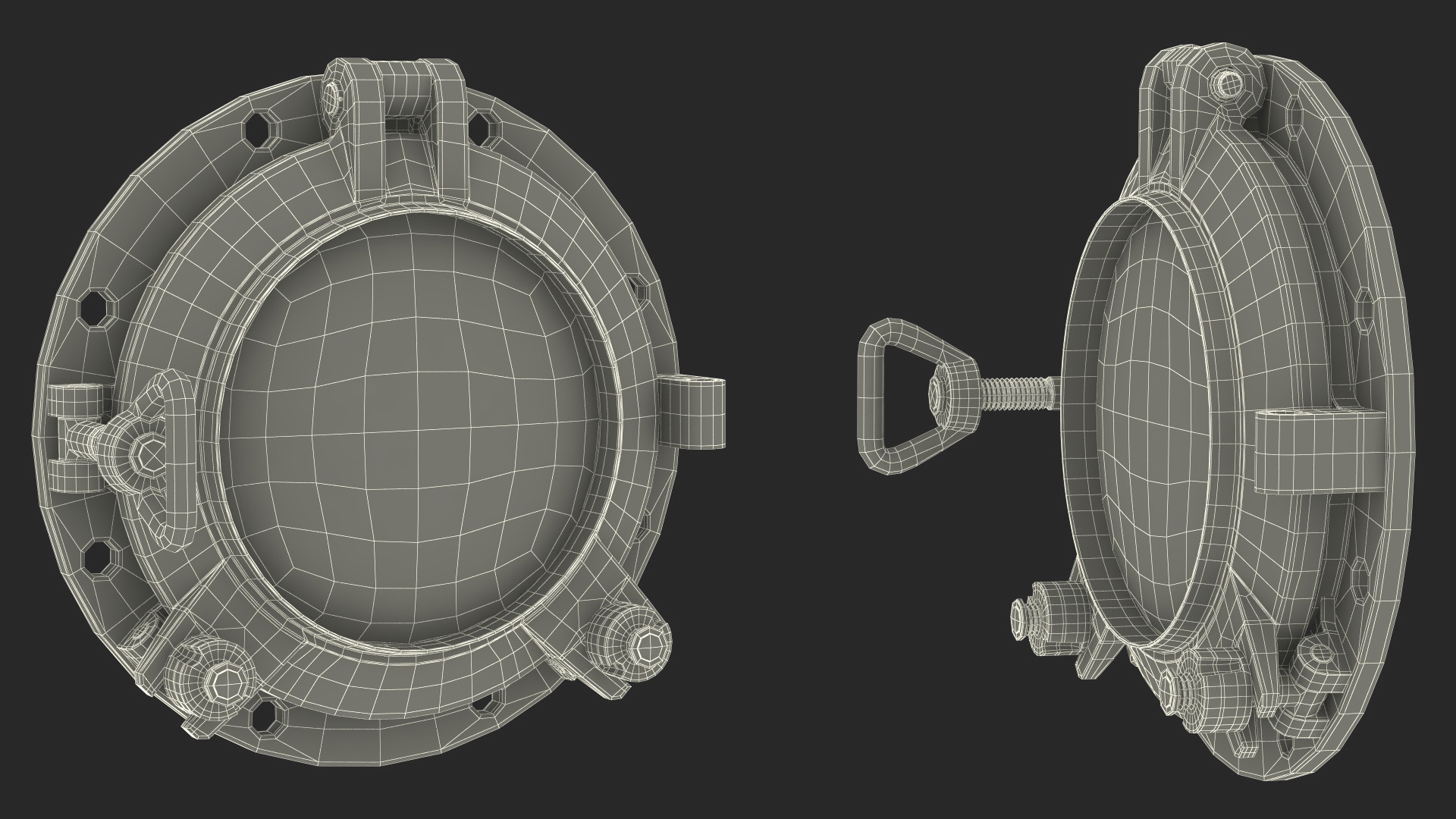 3D Ship Porthole Vintage Chrome model