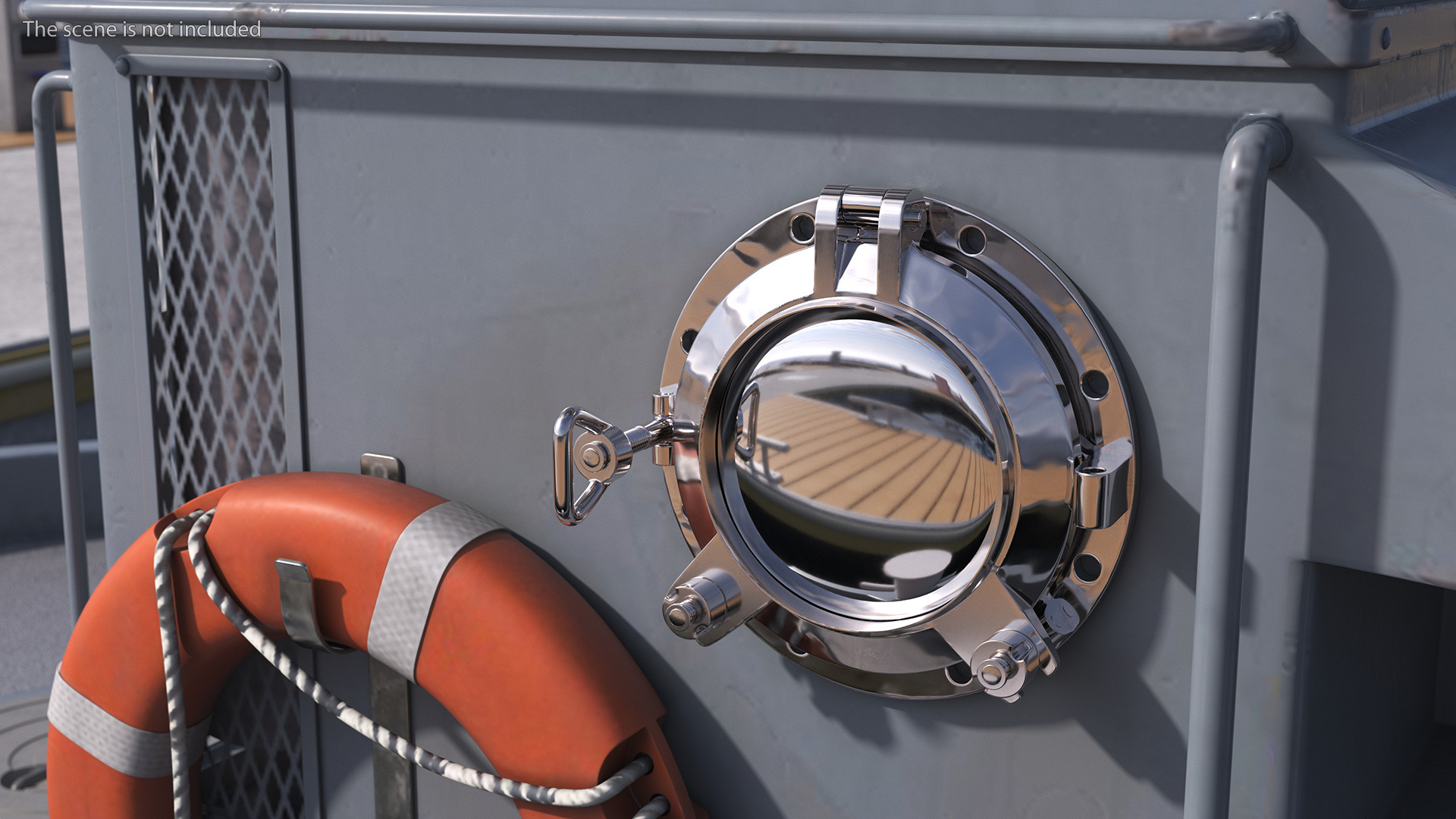 3D Ship Porthole Vintage Chrome model