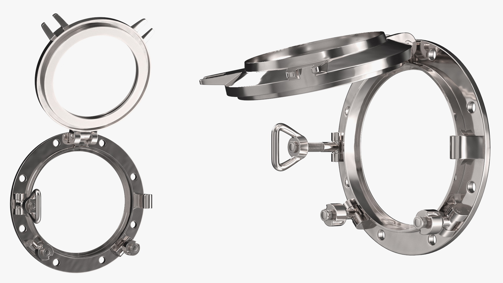 3D Ship Porthole Vintage Chrome model