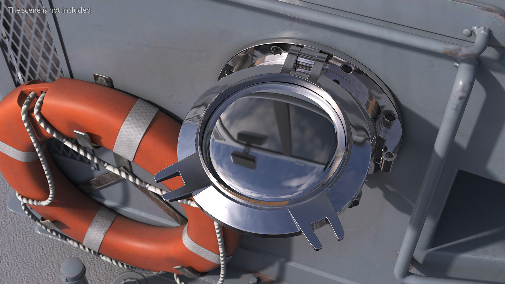 3D Ship Porthole Vintage Chrome model