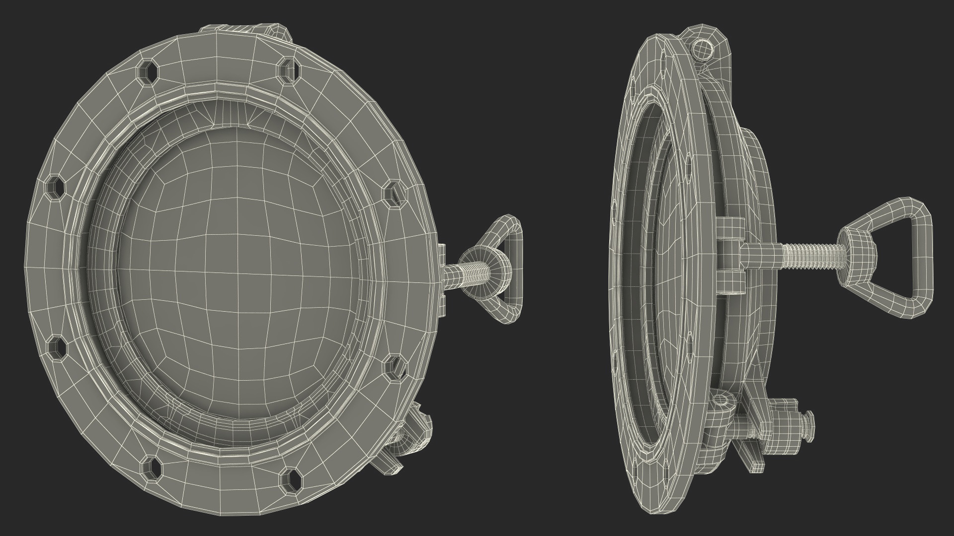 3D Ship Porthole Vintage Chrome model