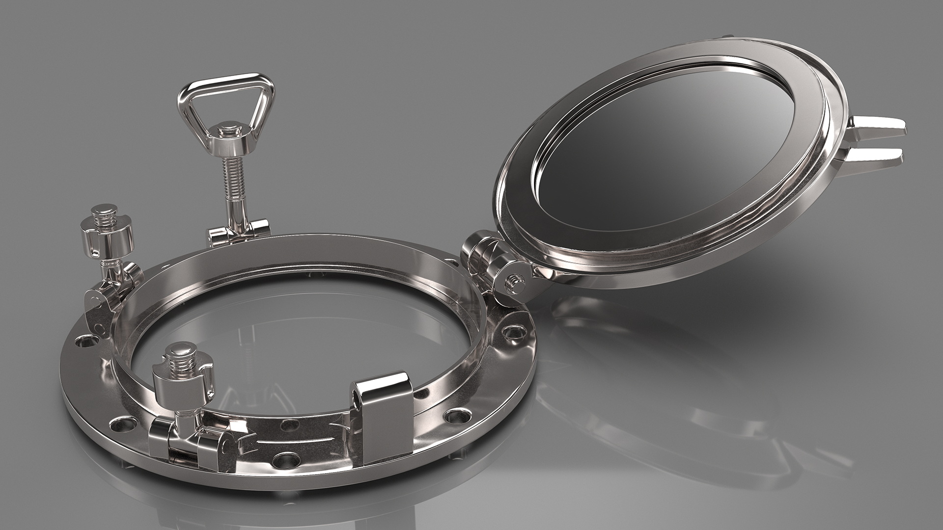 3D Ship Porthole Vintage Chrome model