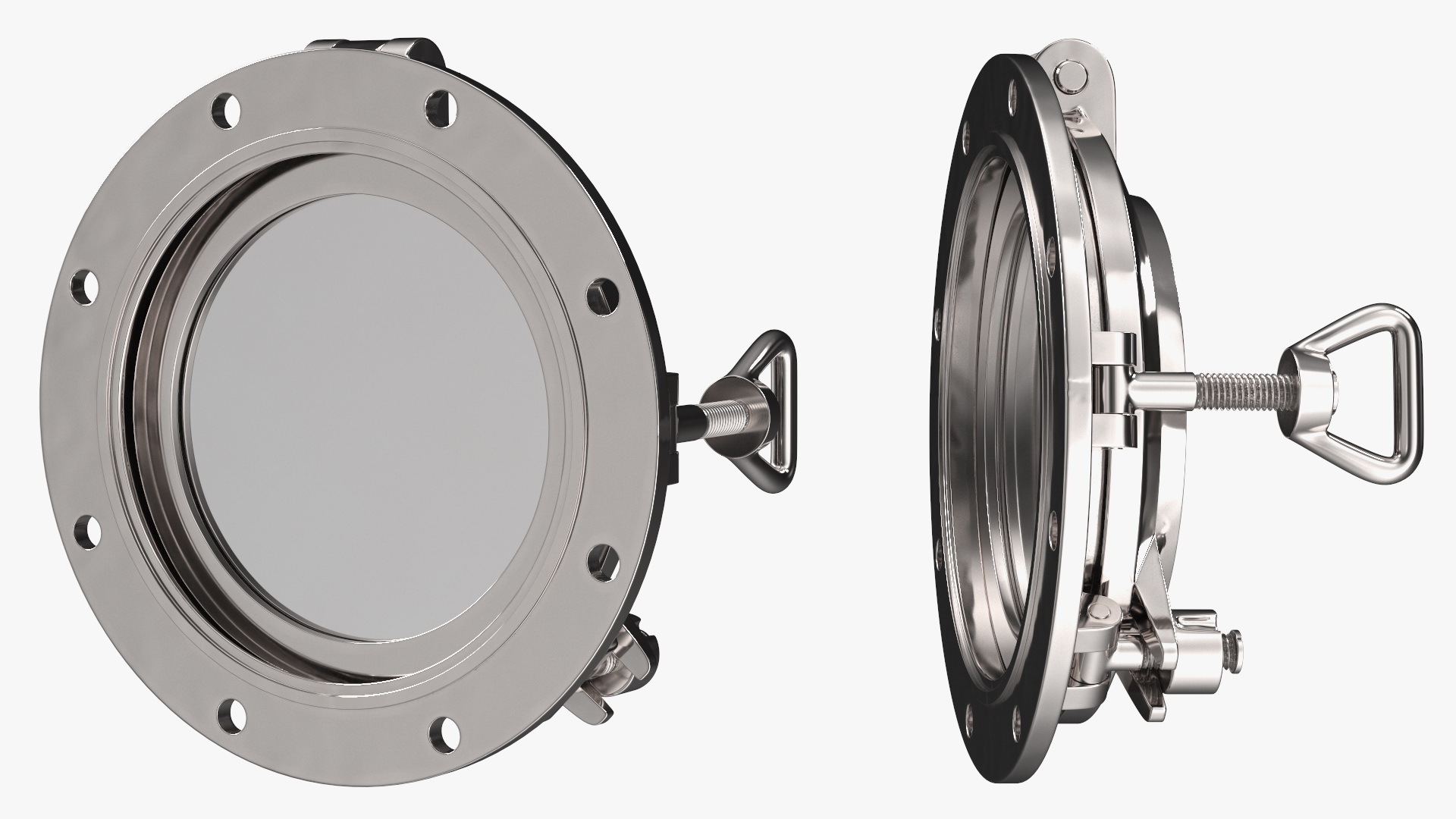 3D Ship Porthole Vintage Chrome model