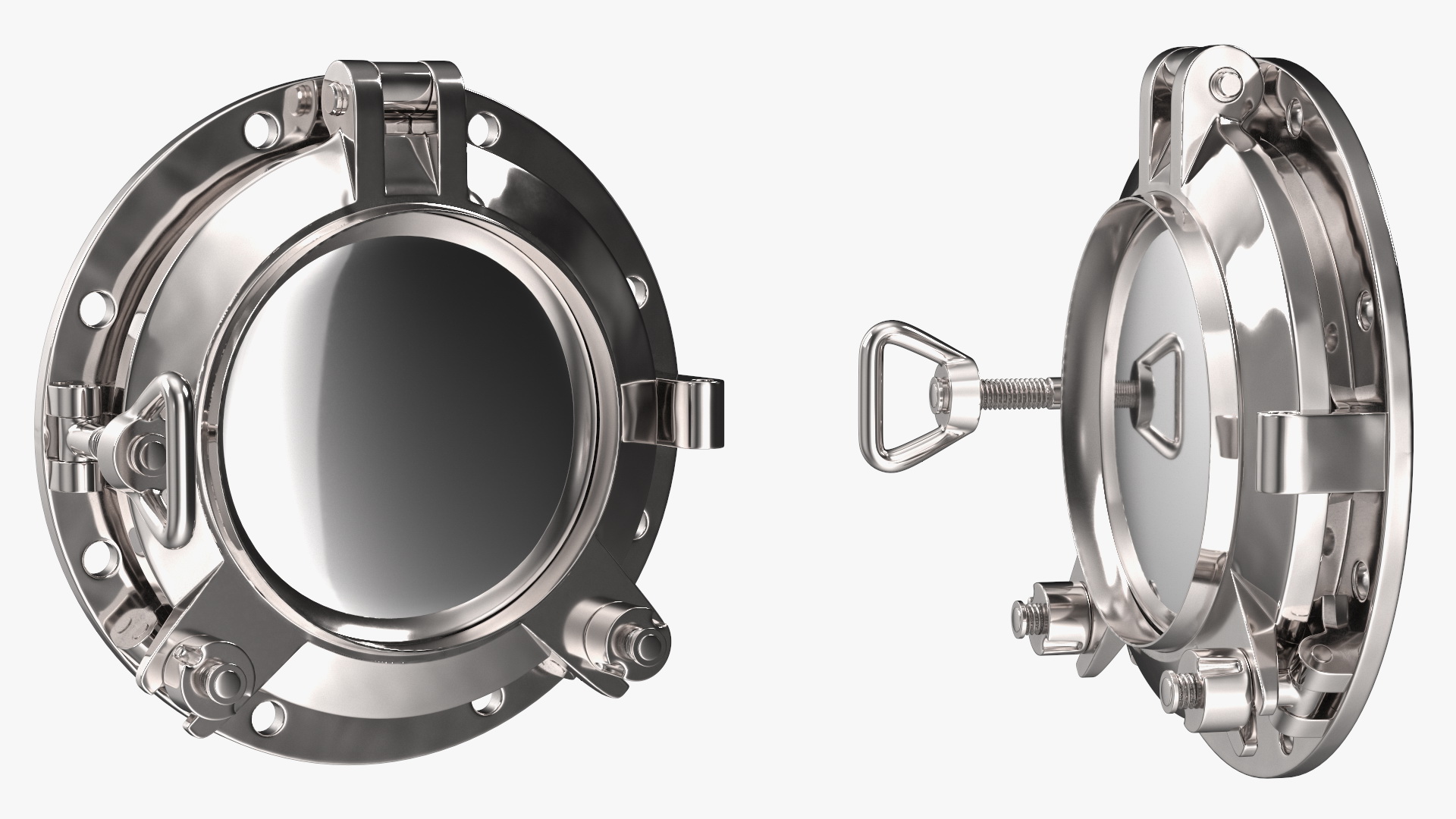 3D Ship Porthole Vintage Chrome model