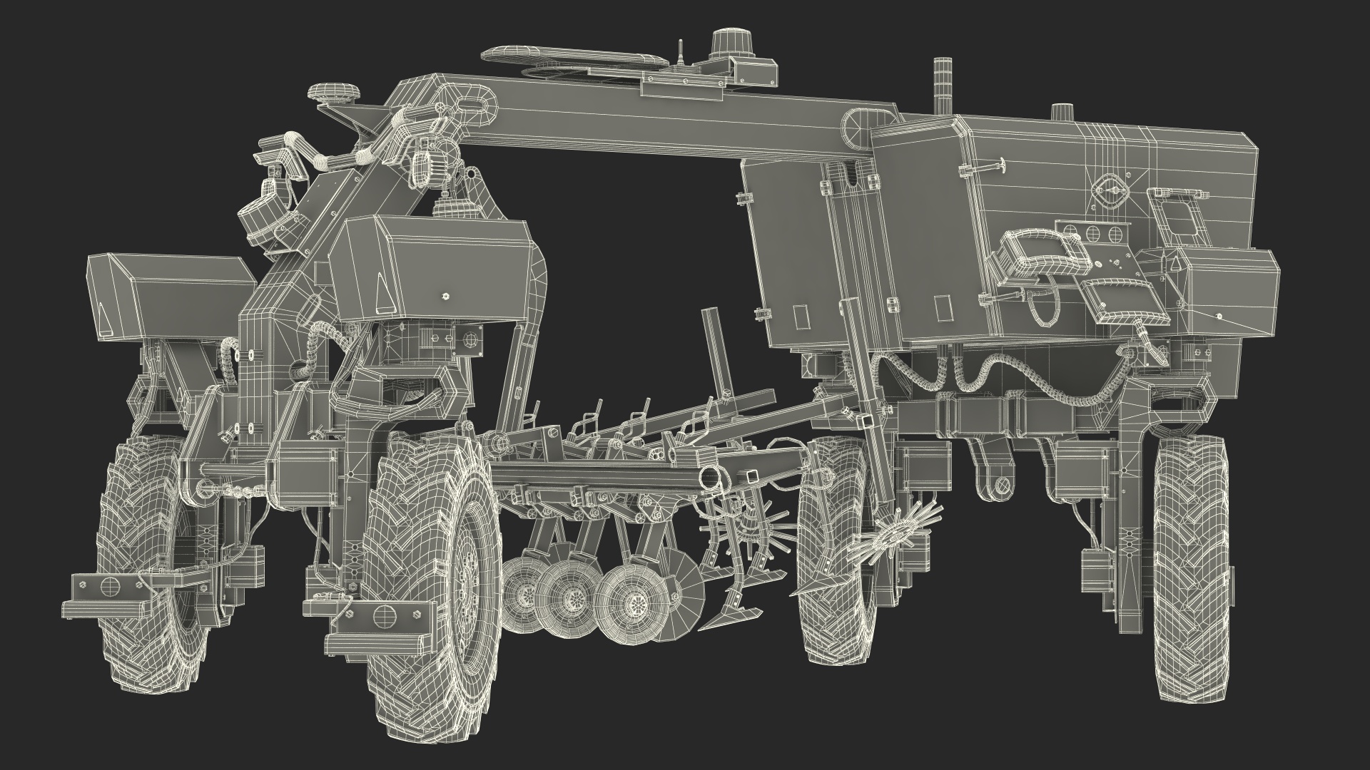 Agriculture Robot Rigged 3D model