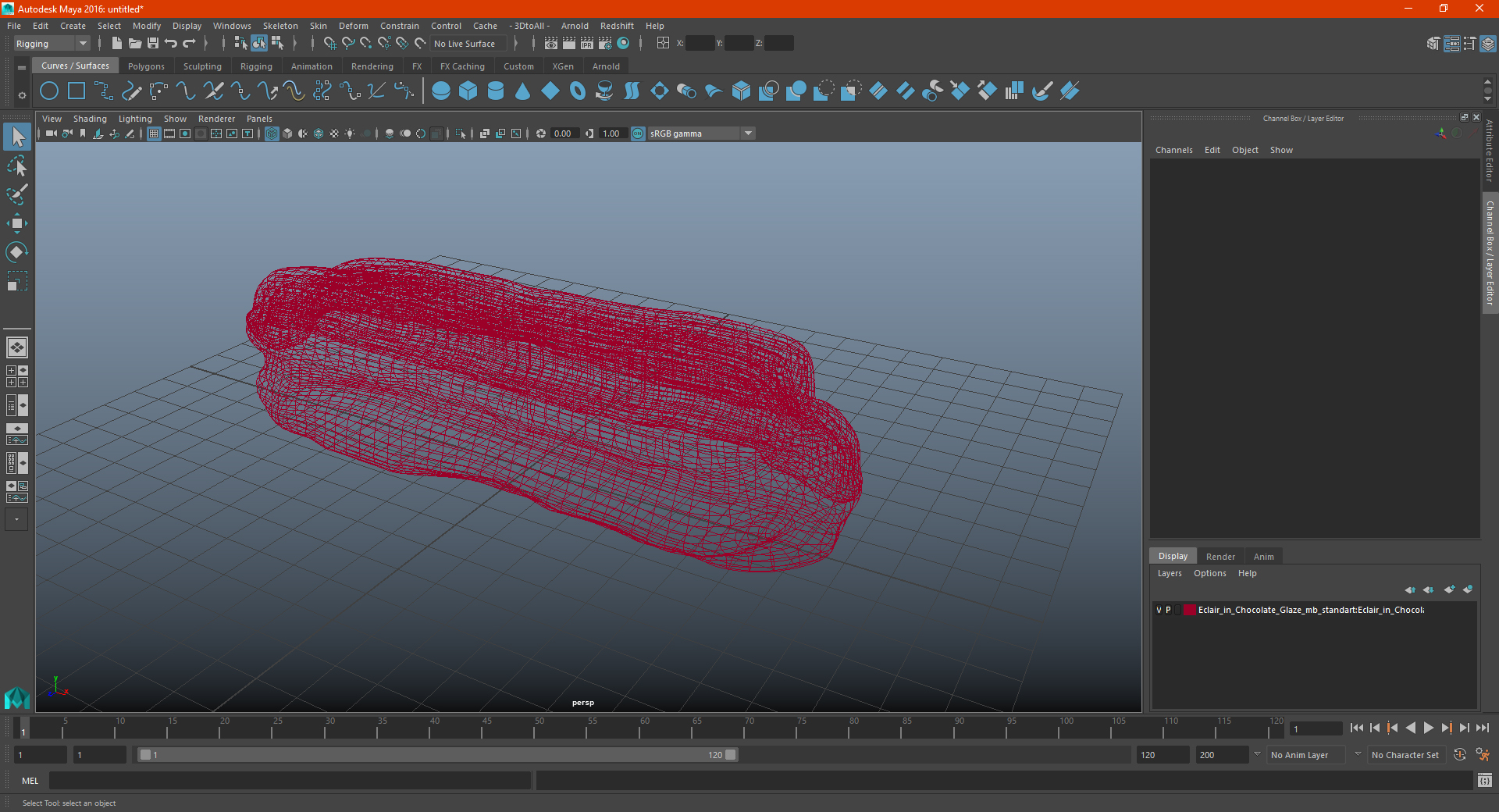 3D model Eclair in Chocolate Glaze