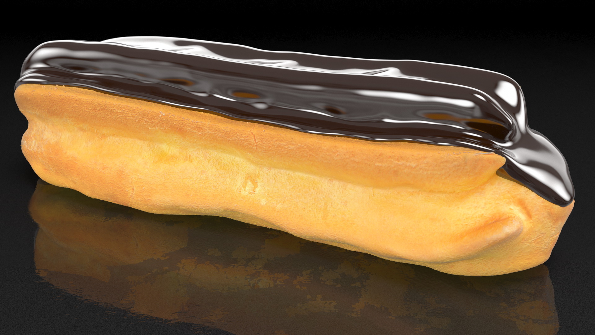 3D model Eclair in Chocolate Glaze