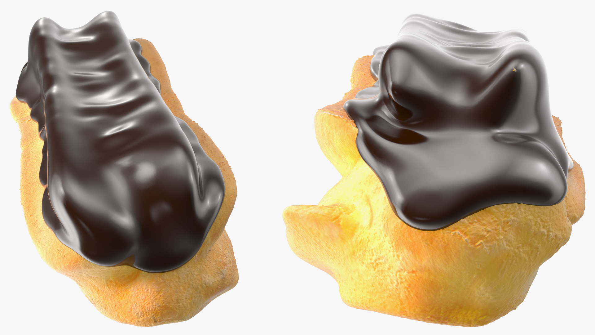 3D model Eclair in Chocolate Glaze