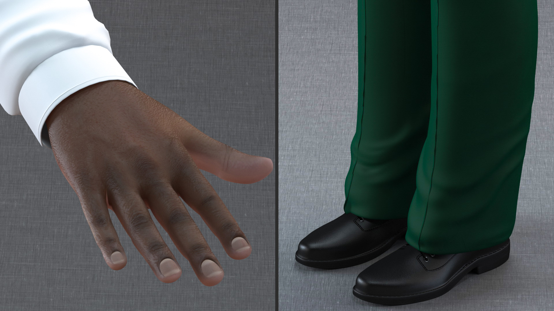 Black Teenager Dark Skin School Uniform Neutral Pose 3D