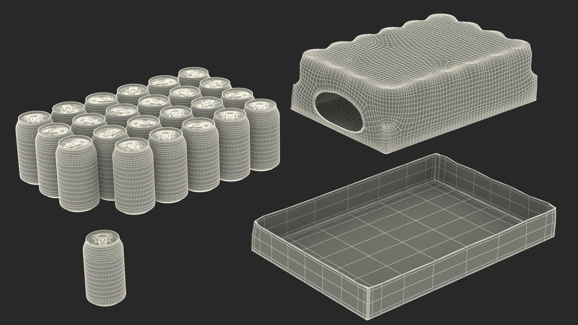 3D Pack of Case with 24 Pcs 330ml Aluminium Cans Black