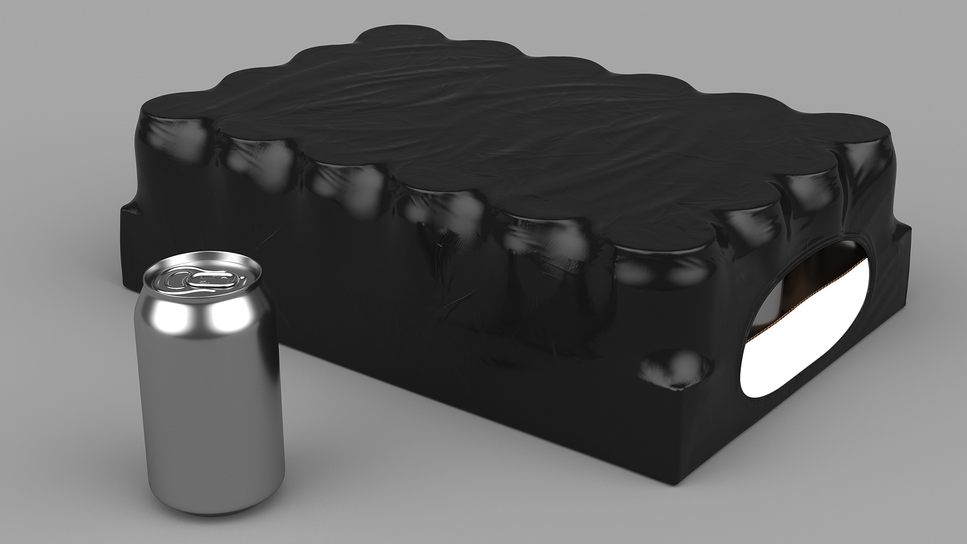 3D Pack of Case with 24 Pcs 330ml Aluminium Cans Black