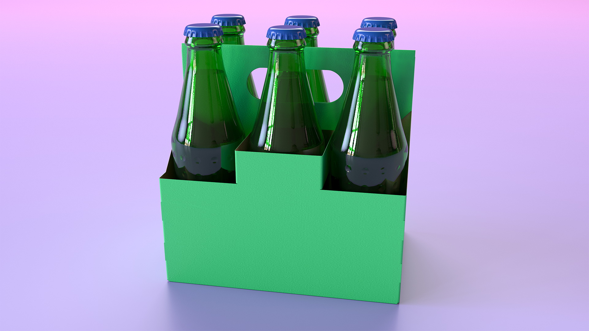 3D model Green Soda Bottle Package