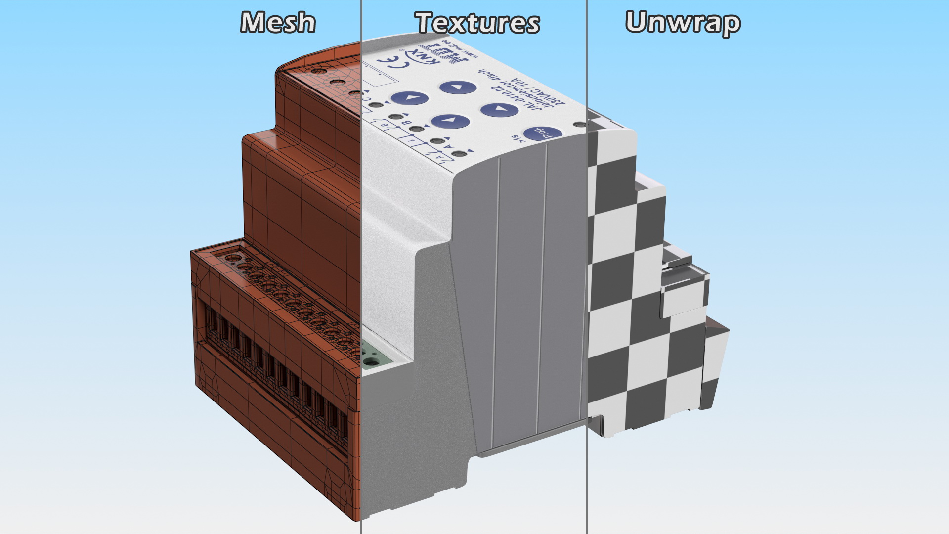 3D KNX Blind Actuator Four Gang model