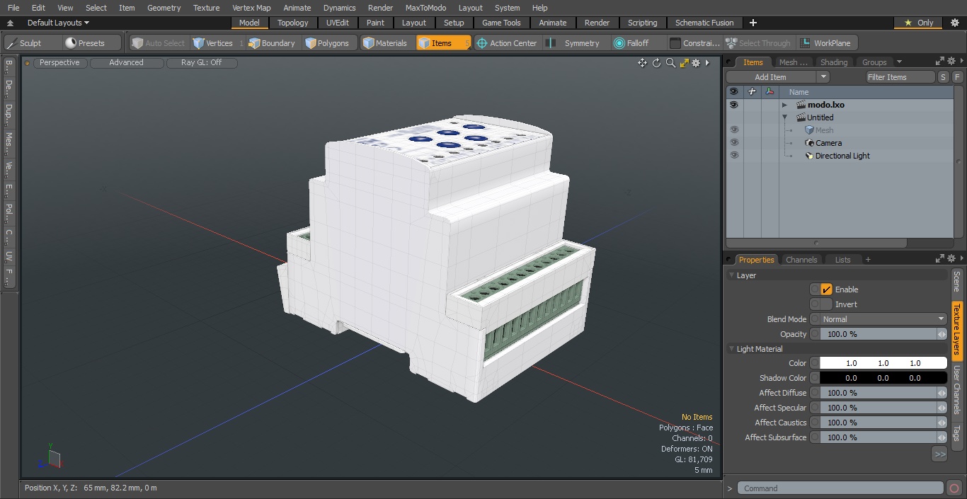 3D KNX Blind Actuator Four Gang model
