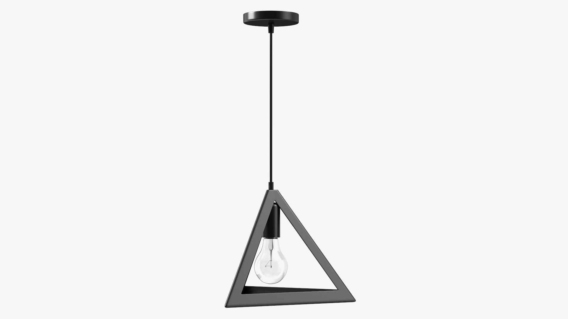 3D model Modern Pendant Light Pyramid Shape Black