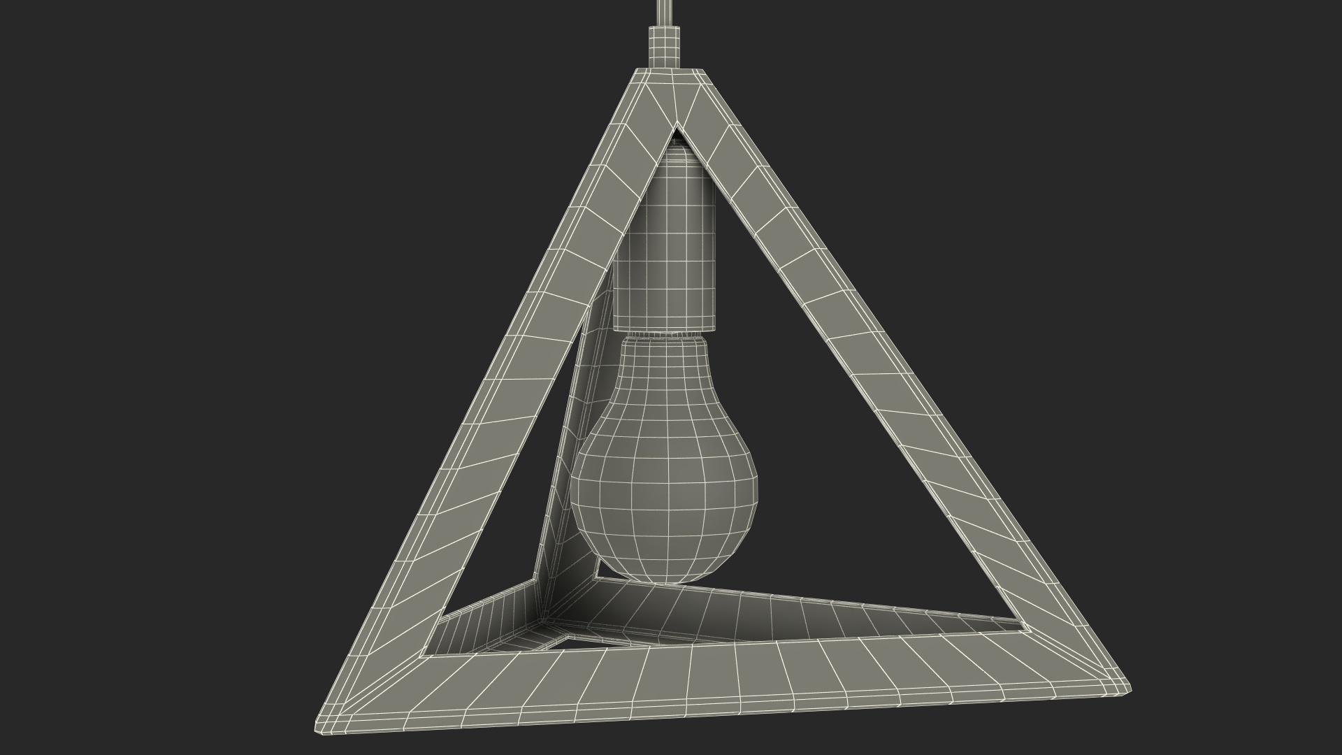 3D model Modern Pendant Light Pyramid Shape Black