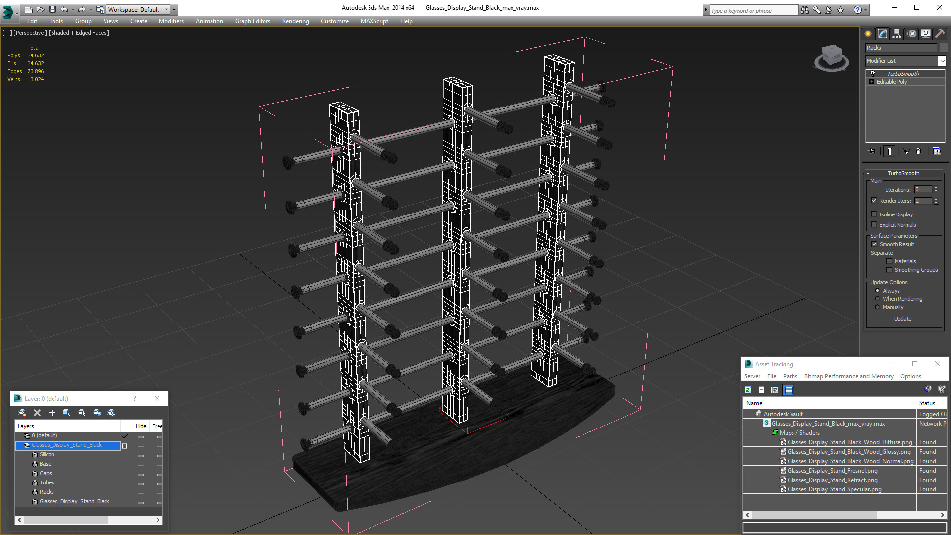 Glasses Display Stand Black 3D