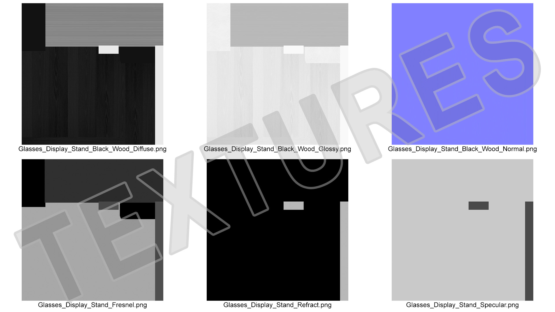 Glasses Display Stand Black 3D