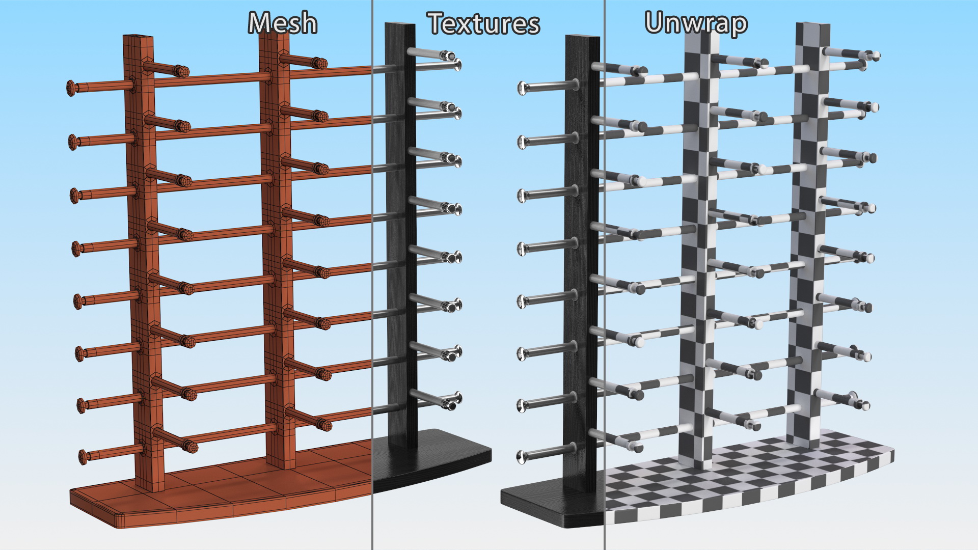 Glasses Display Stand Black 3D