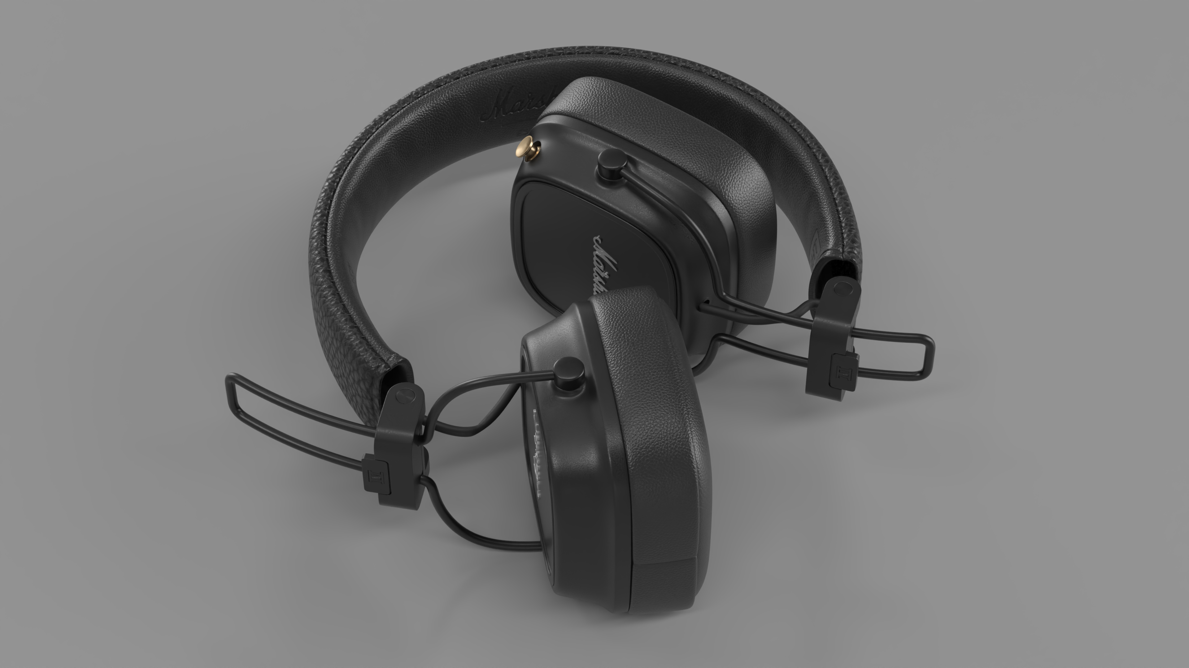 Marshall Headphones Black Rigged 3D