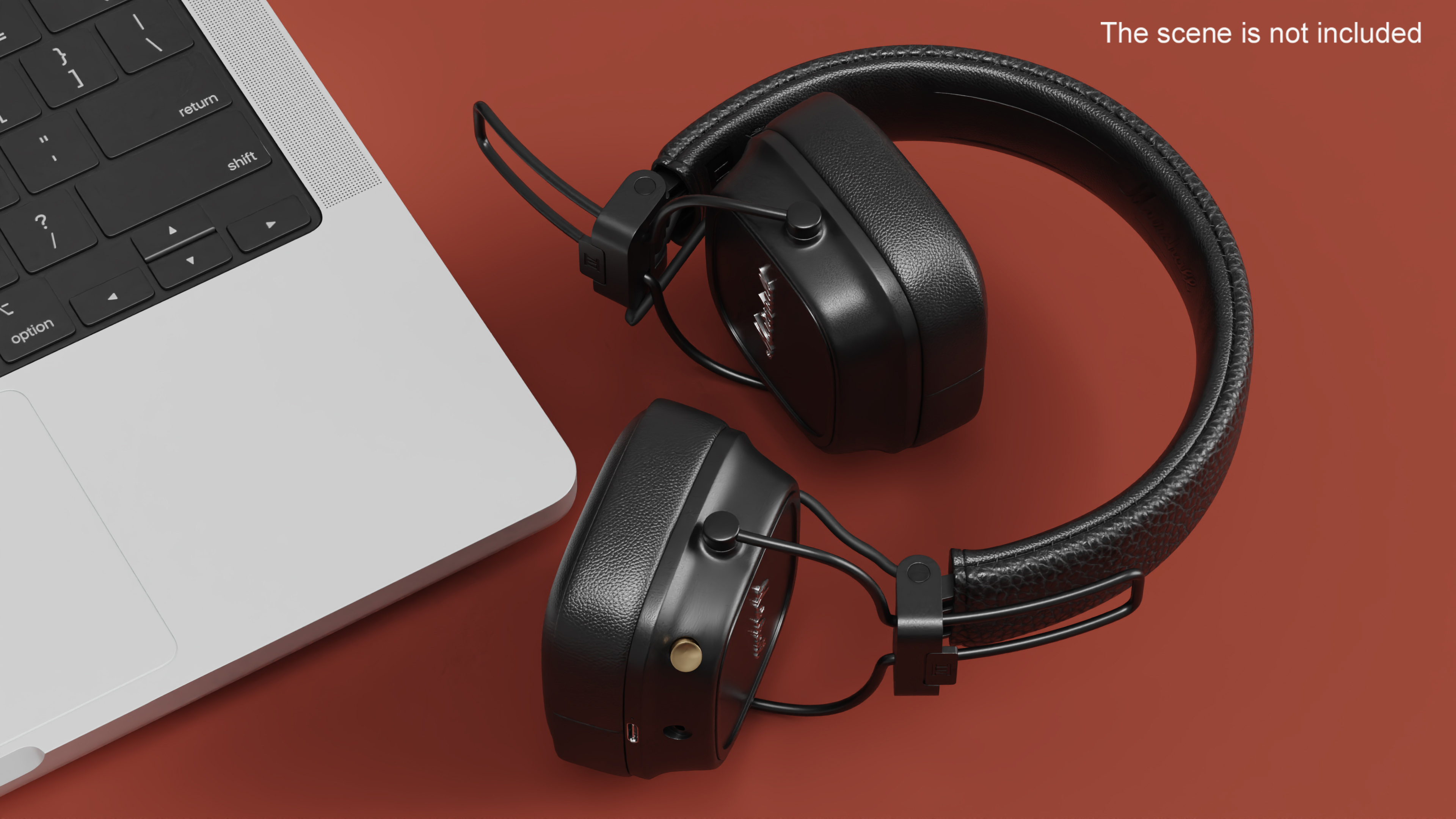 Marshall Headphones Black Rigged 3D