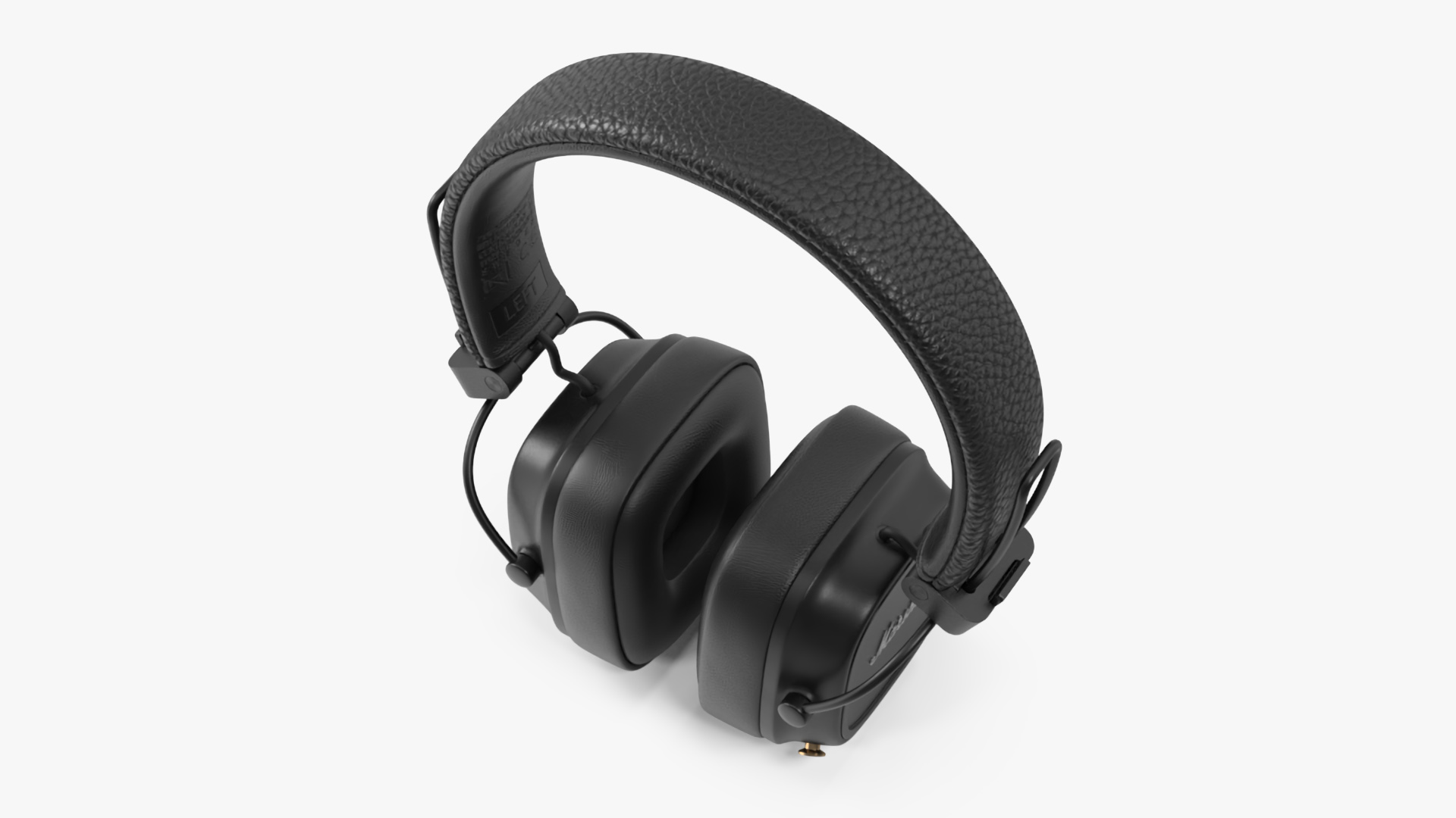 Marshall Headphones Black Rigged 3D