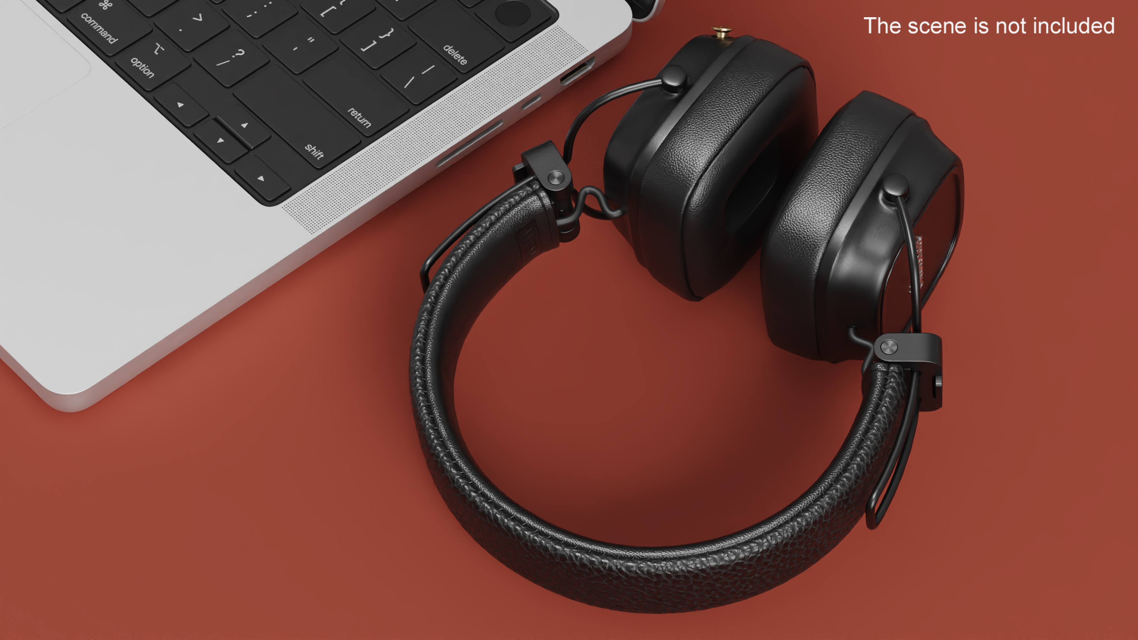 Marshall Headphones Black Rigged 3D