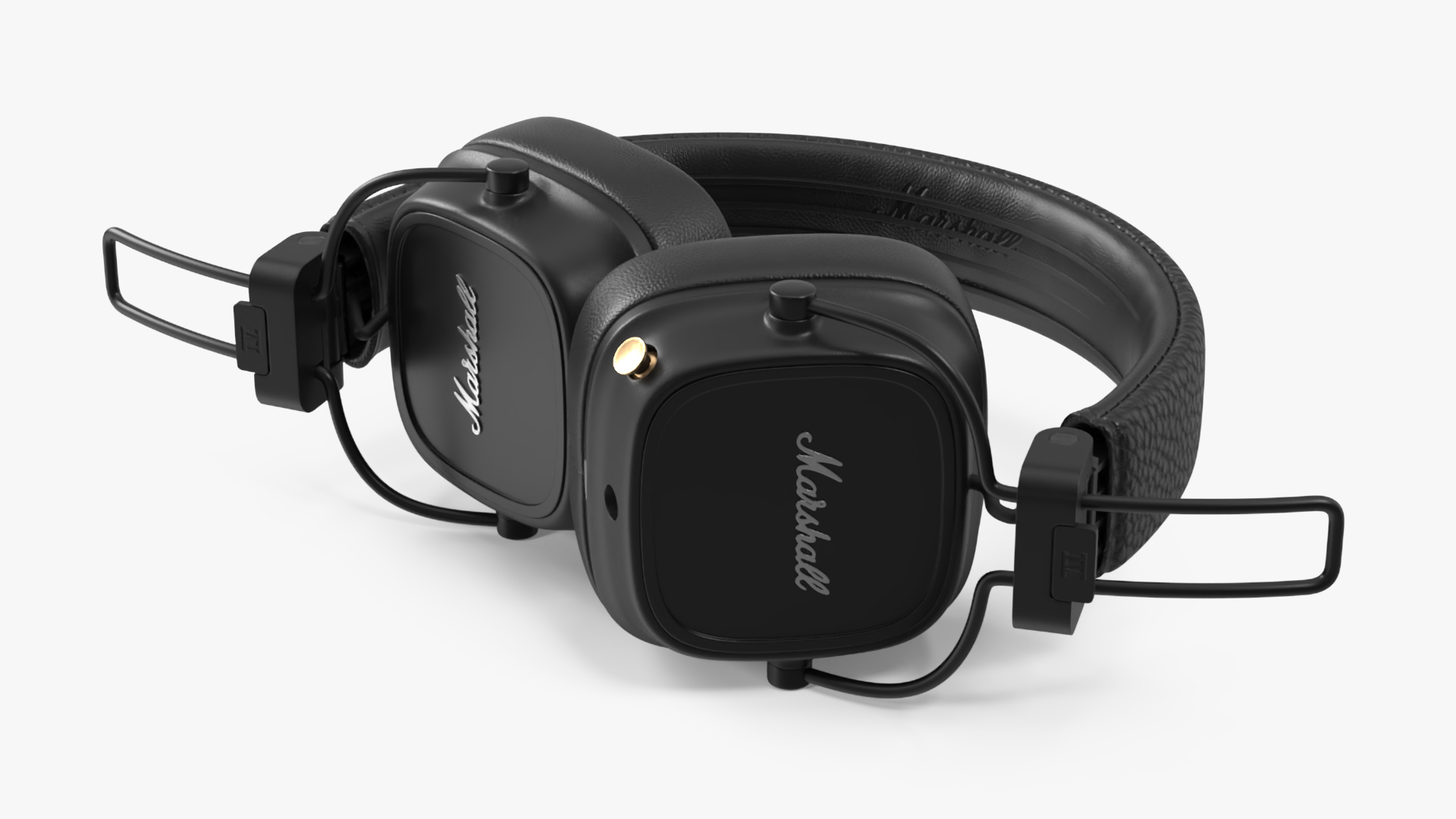 Marshall Headphones Black Rigged 3D