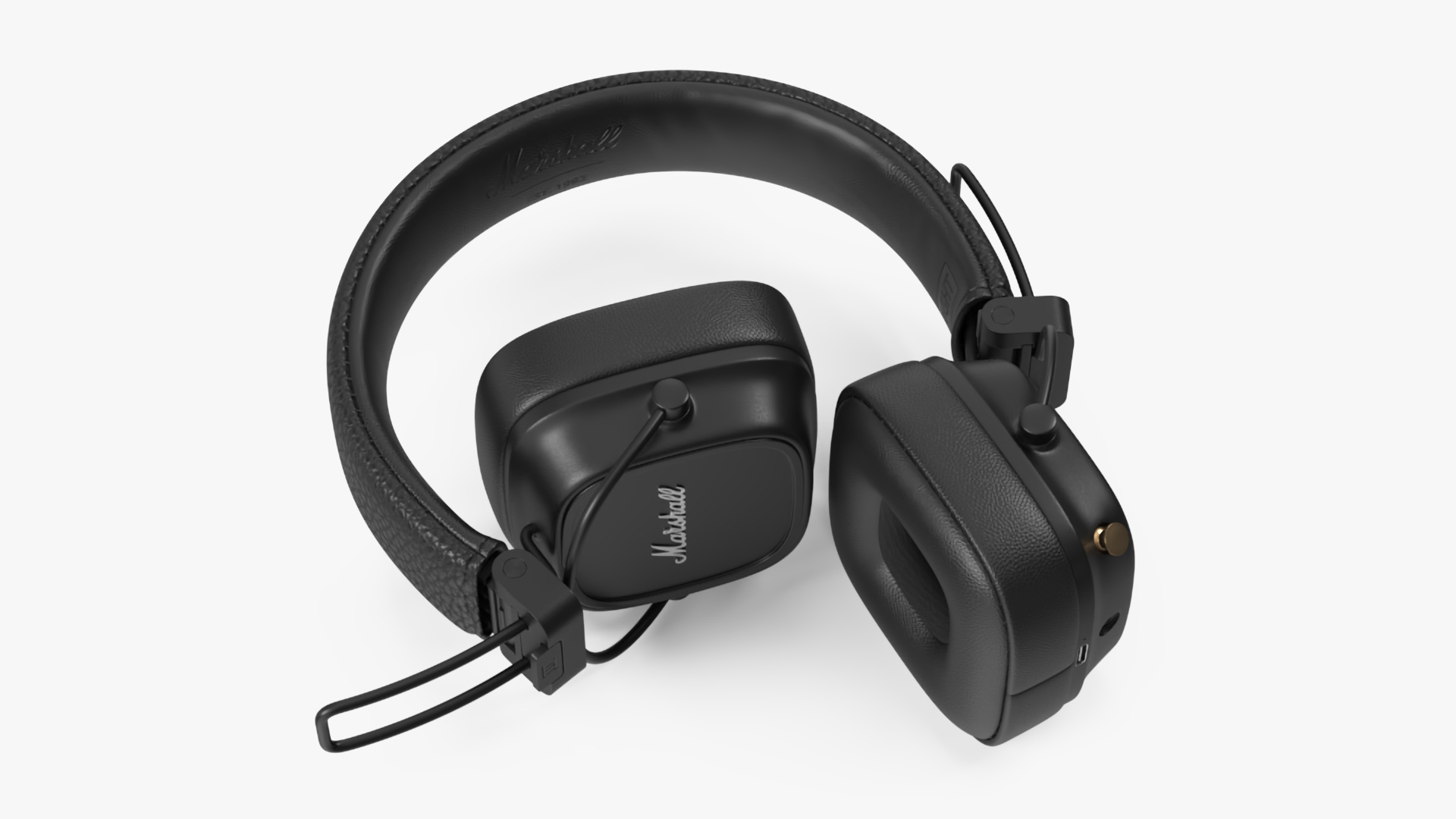Marshall Headphones Black Rigged 3D