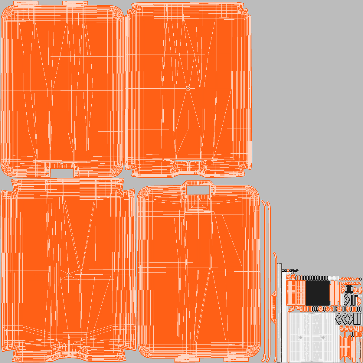 Storage Clipboard Orange Open 3D model
